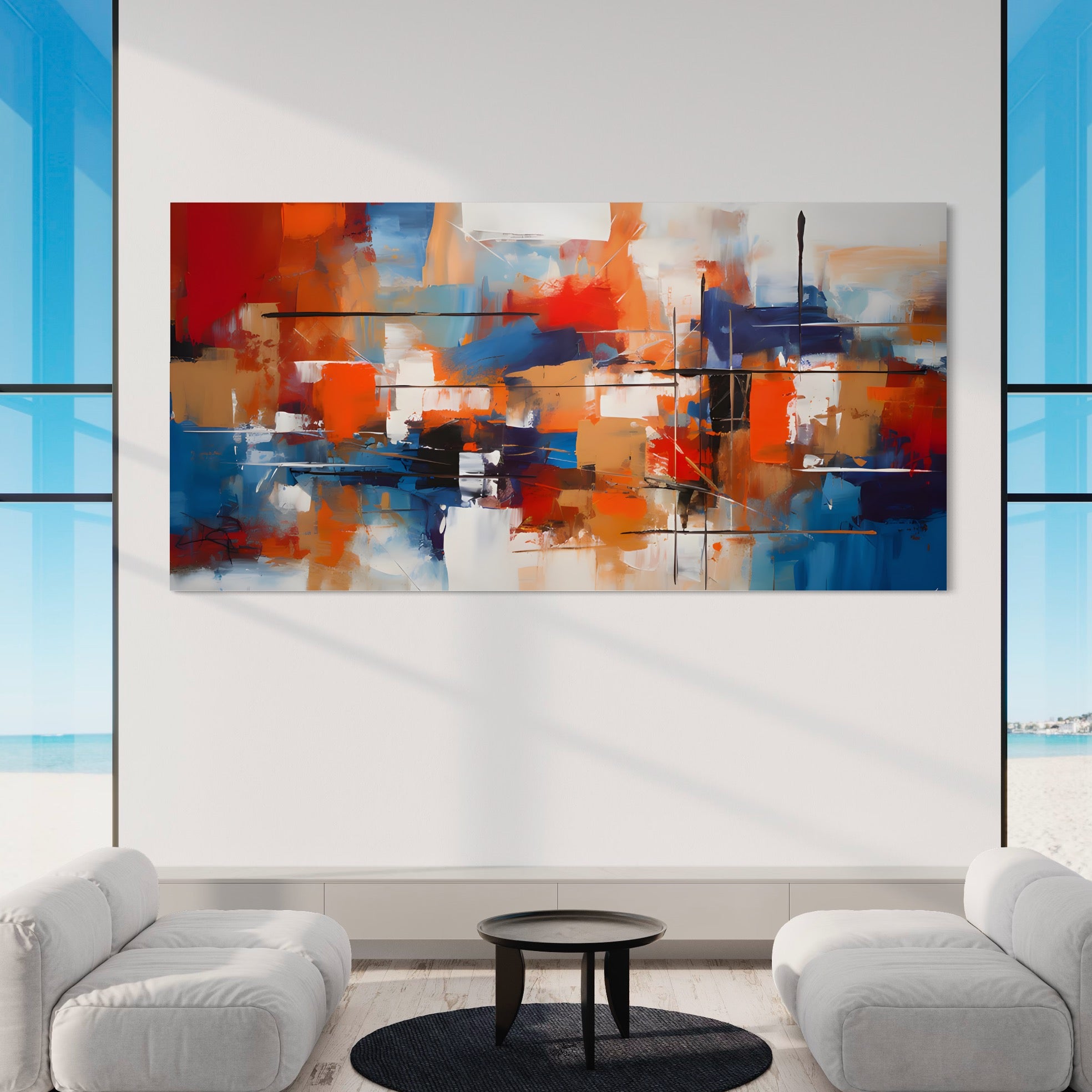 Tablou Canvas Premium LuxCanva® C1248, Pictura Multicolora Abstracta , Relaxare, Living Room, Culori Vibrante