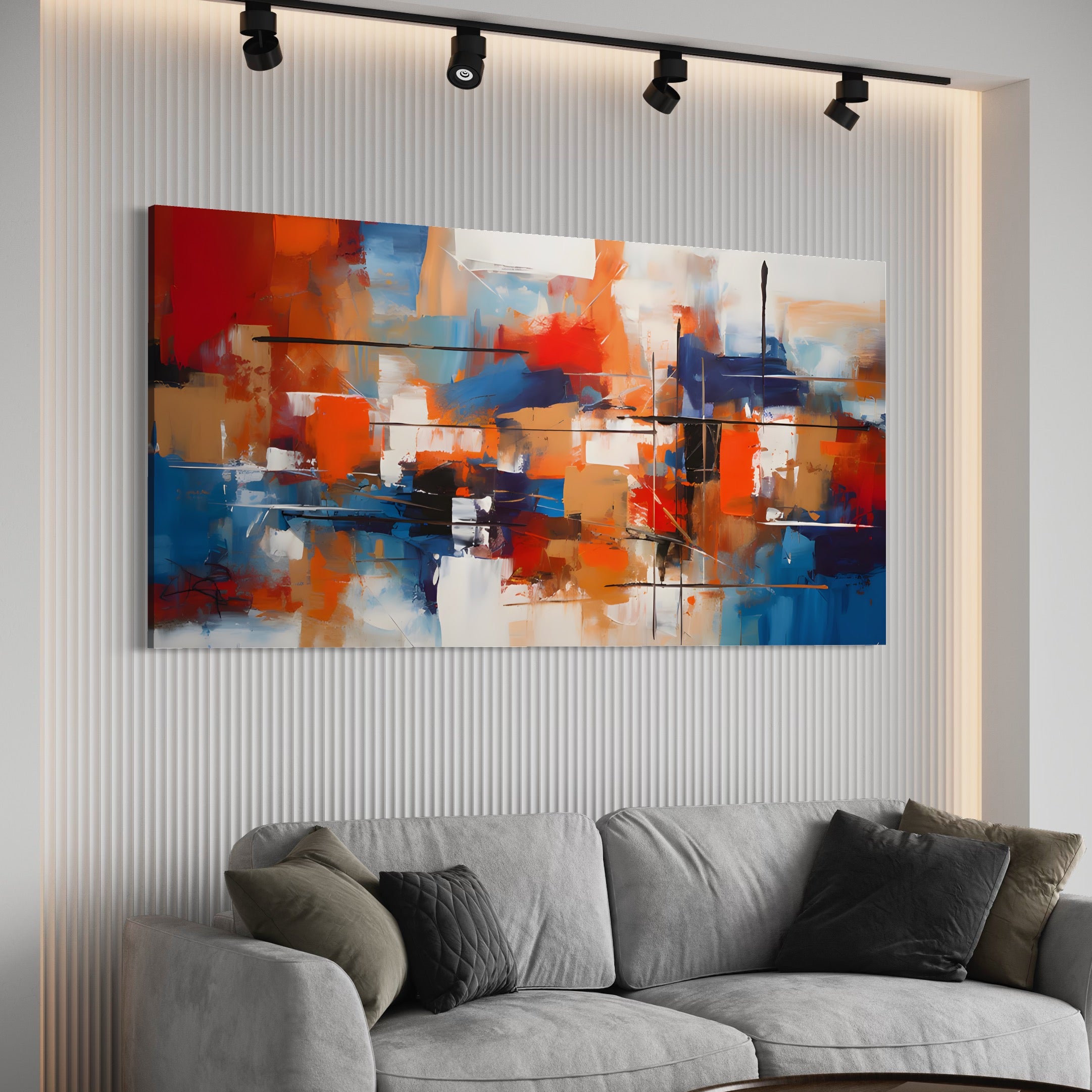 Tablou Canvas Premium LuxCanva® C1248, Pictura Multicolora Abstracta , Relaxare, Living Room, Culori Vibrante