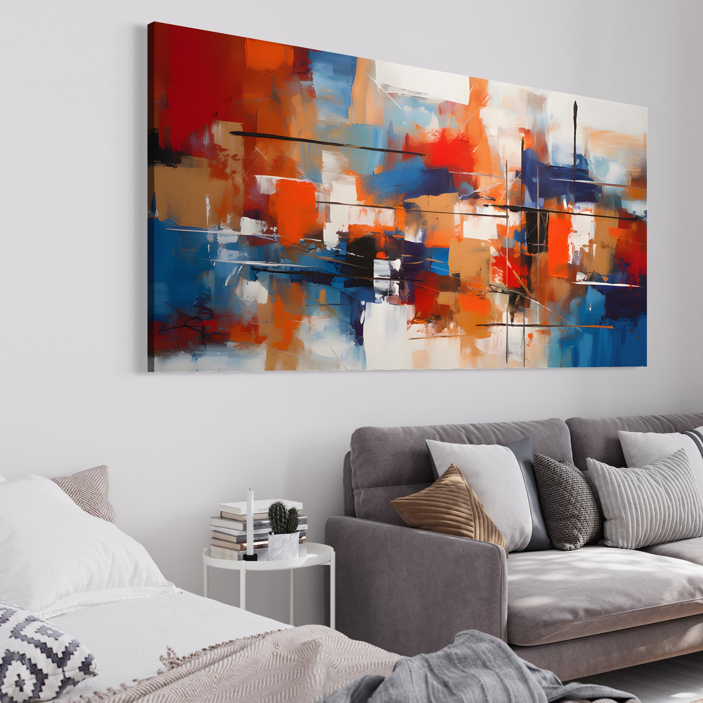 Tablou Canvas Premium LuxCanva® C1248, Pictura Multicolora Abstracta , Relaxare, Living Room, Culori Vibrante