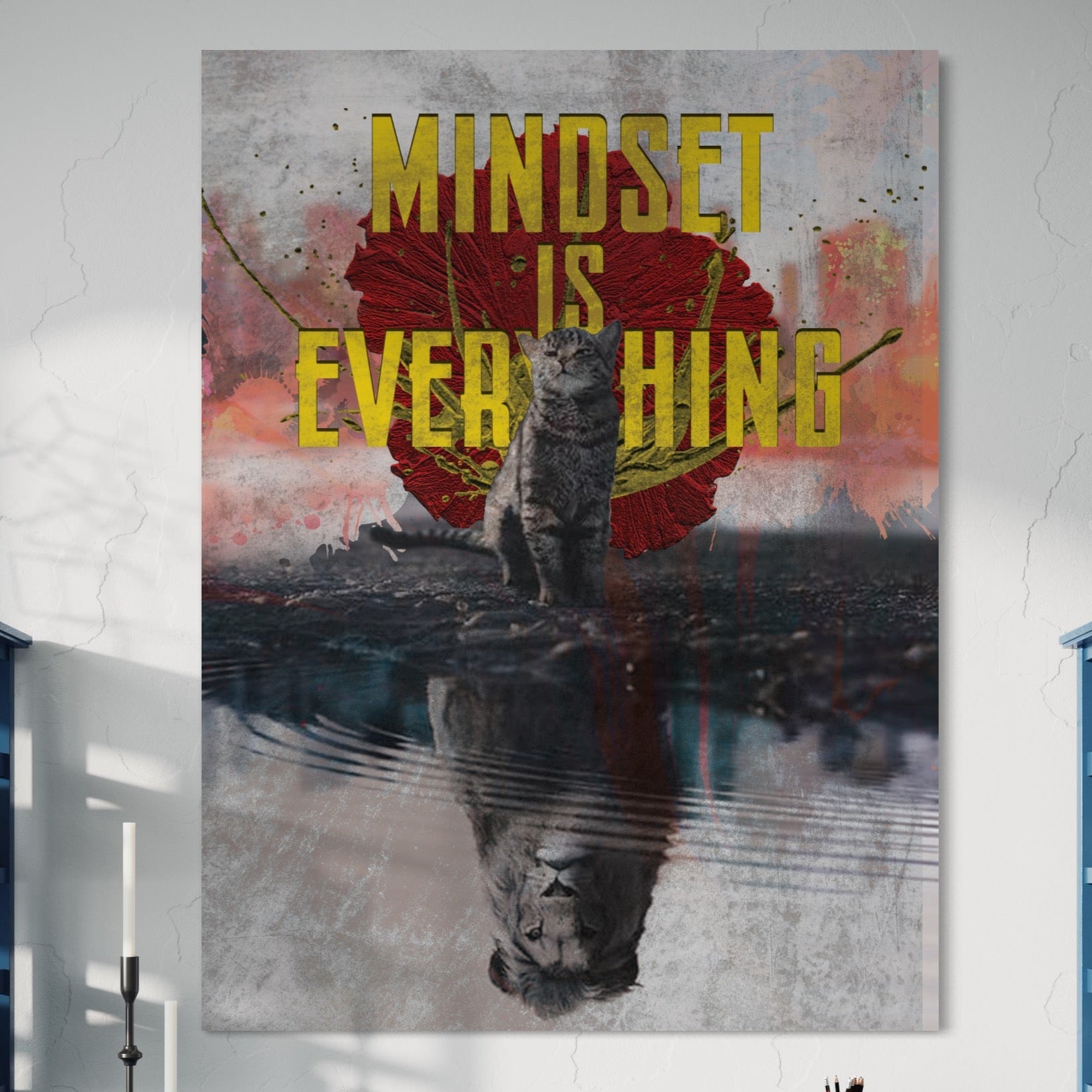 Tablou Canvas Premium LuxCanva® B1026 Mindset Is Everything , Citate, Viata, Inspirational, Motivational, Culori Vibrante