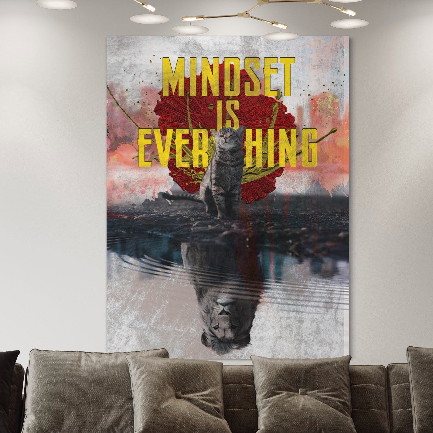 Tablou Canvas Premium LuxCanva® B1026 Mindset Is Everything , Citate, Viata, Inspirational, Motivational, Culori Vibrante