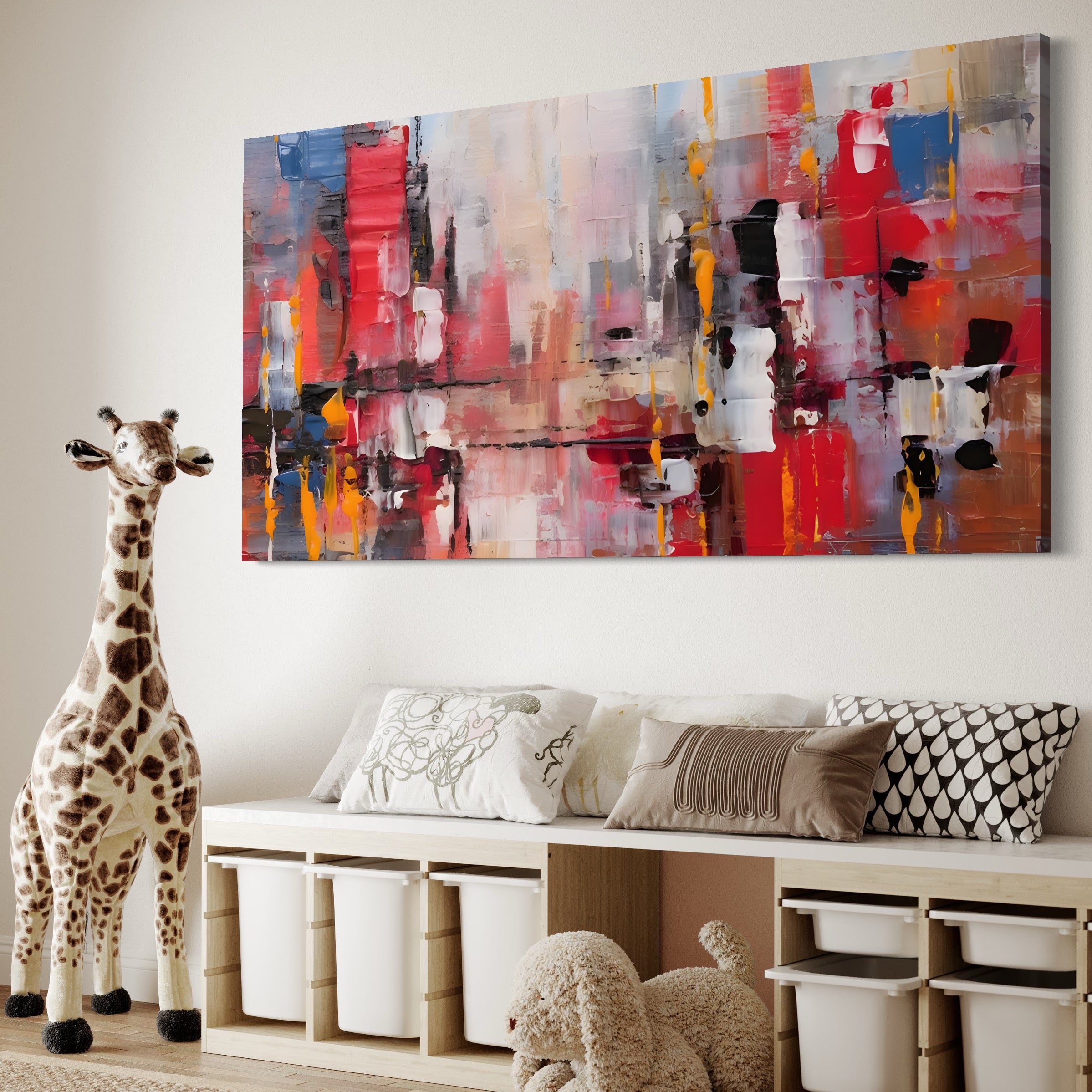 Tablou Canvas Premium LuxCanva® C1246 Culori Abstracte Pictate , Relaxare, Living Room, Culori Vibrante