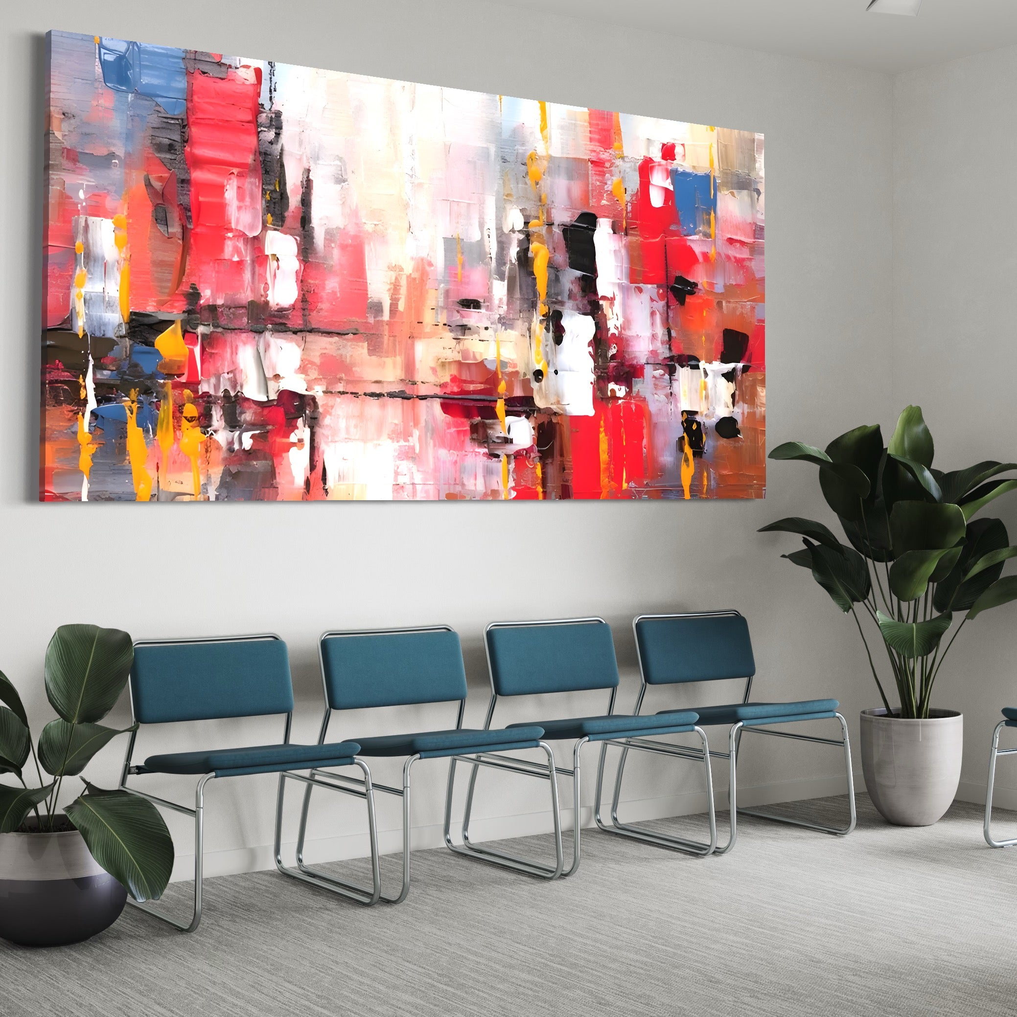 Tablou Canvas Premium LuxCanva® C1246 Culori Abstracte Pictate , Relaxare, Living Room, Culori Vibrante