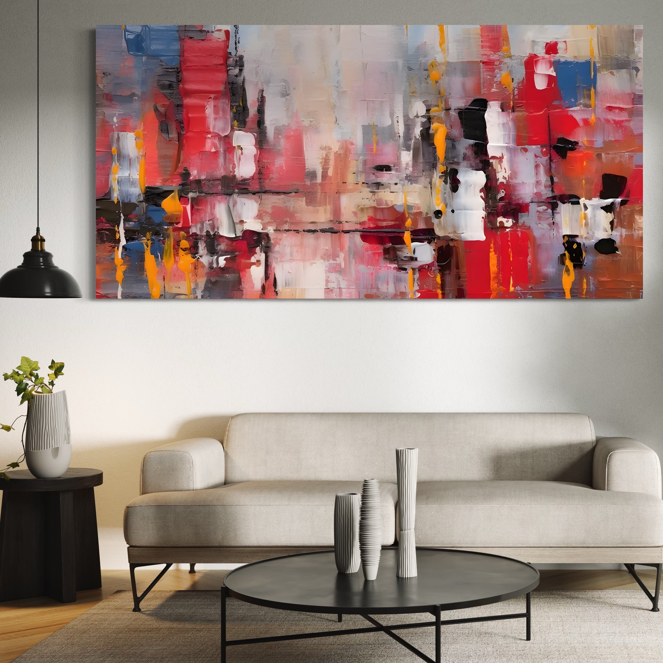 Tablou Canvas Premium LuxCanva® C1246 Culori Abstracte Pictate , Relaxare, Living Room, Culori Vibrante