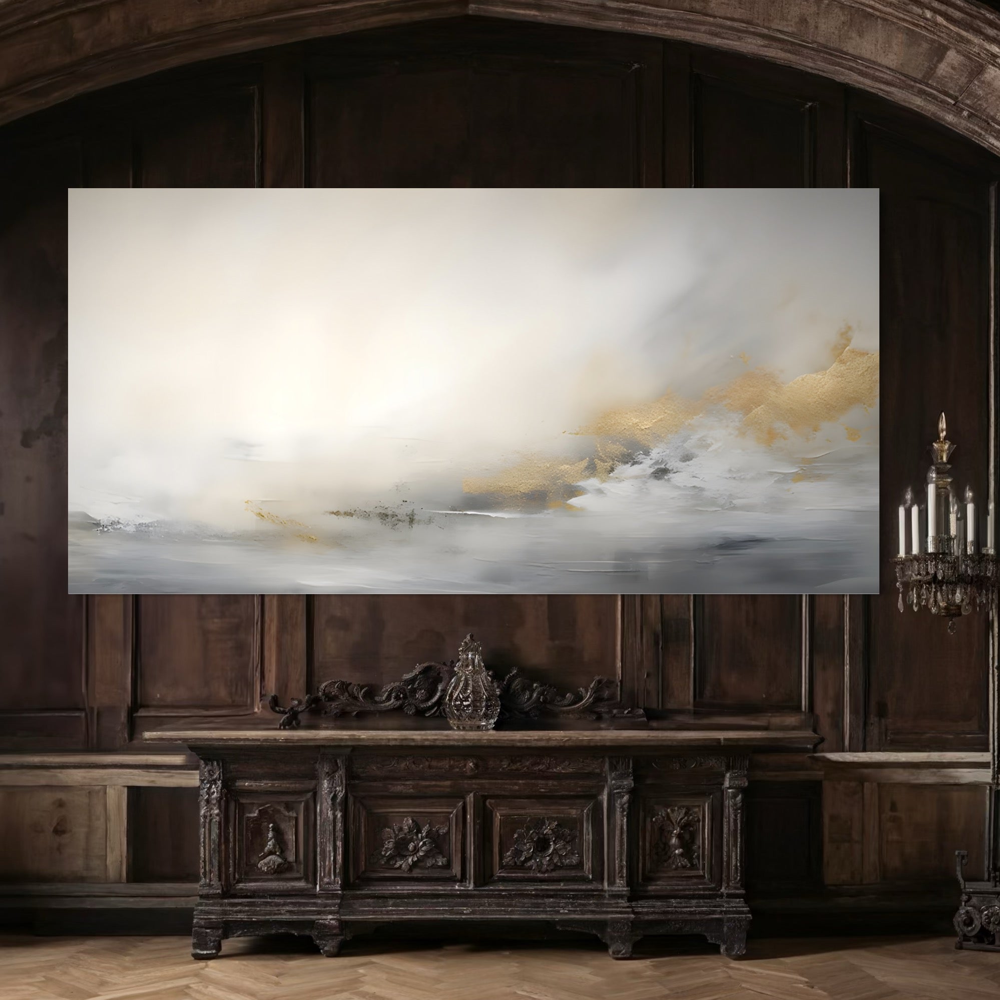 Tablou Canvas Premium LuxCanva® C1245 Ceata Deasupra Lacului , Relaxare, Living Room, Culori Vibrante