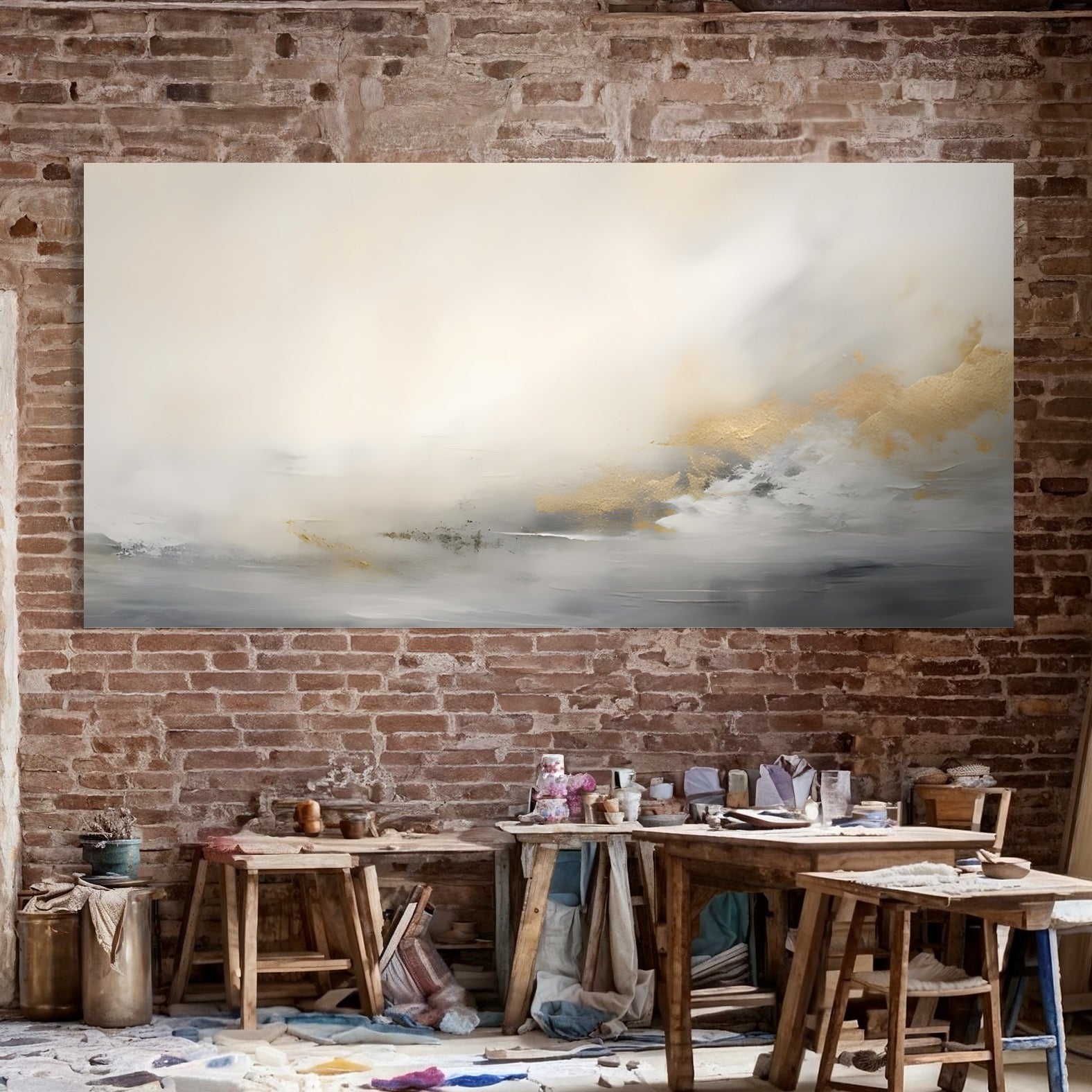 Tablou Canvas Premium LuxCanva® C1245 Ceata Deasupra Lacului , Relaxare, Living Room, Culori Vibrante