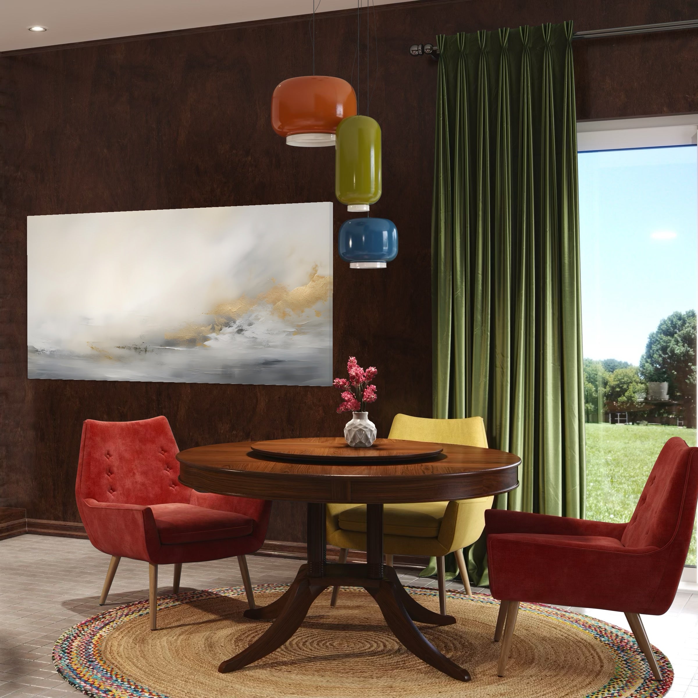 Tablou Canvas Premium LuxCanva® C1245 Ceata Deasupra Lacului , Relaxare, Living Room, Culori Vibrante