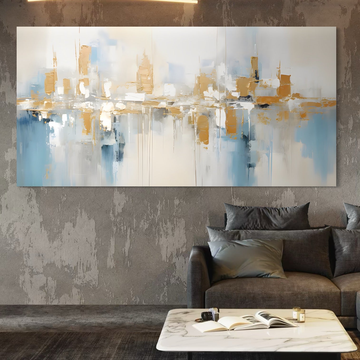 Tablou Canvas Premium LuxCanva® C1244 Abstract Paint Of Buildings , Relaxare, Living Room, Culori Vibrante