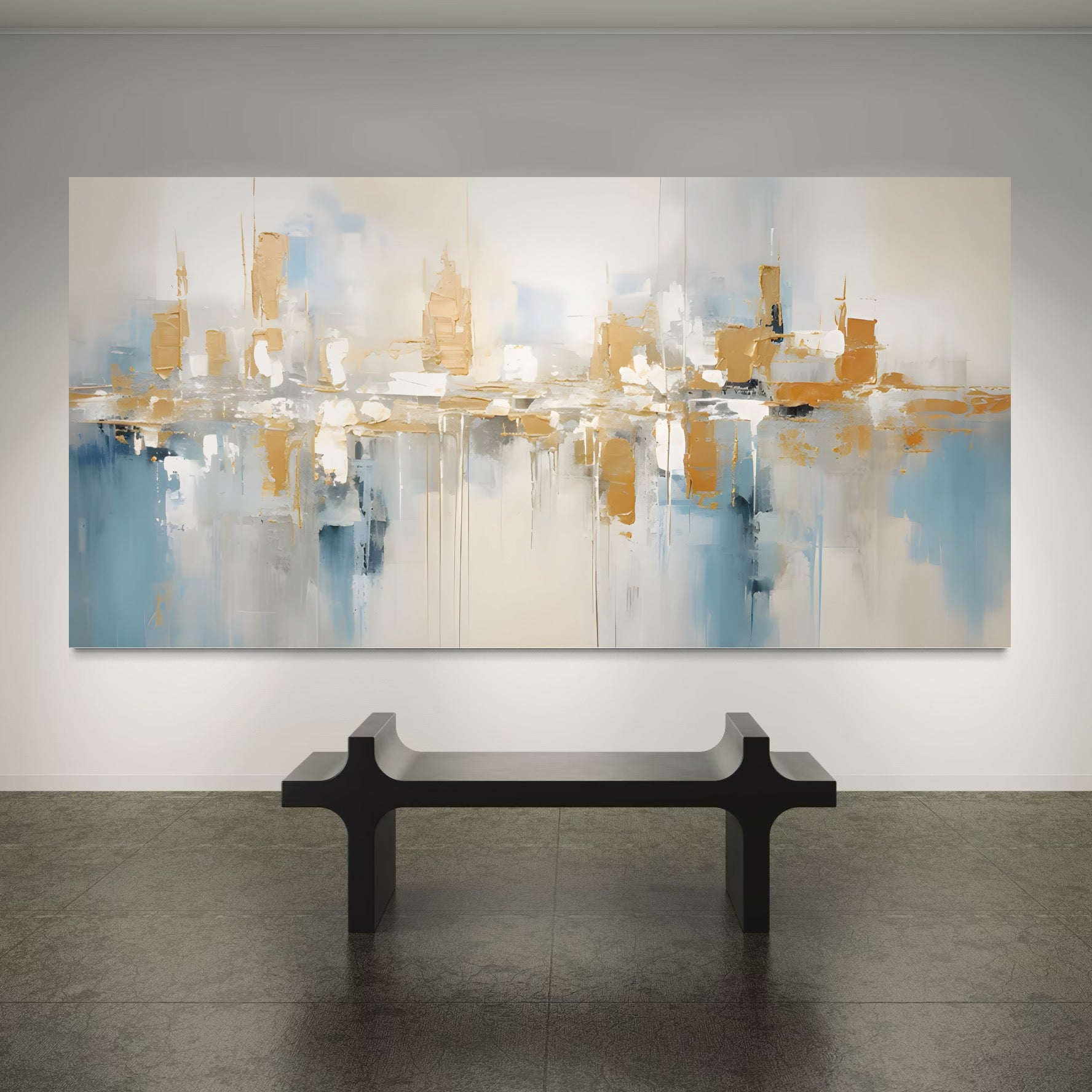 Tablou Canvas Premium LuxCanva® C1244 Abstract Paint Of Buildings , Relaxare, Living Room, Culori Vibrante