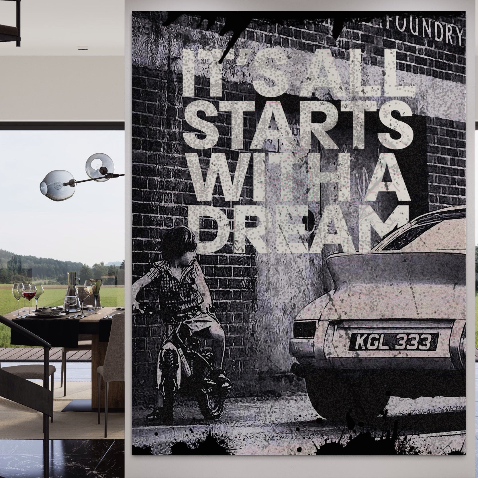 Tablou Canvas Premium LuxCanva® B1021 It's all starts with a dream , Vise, Motivational, Copil, Culori Vibrante