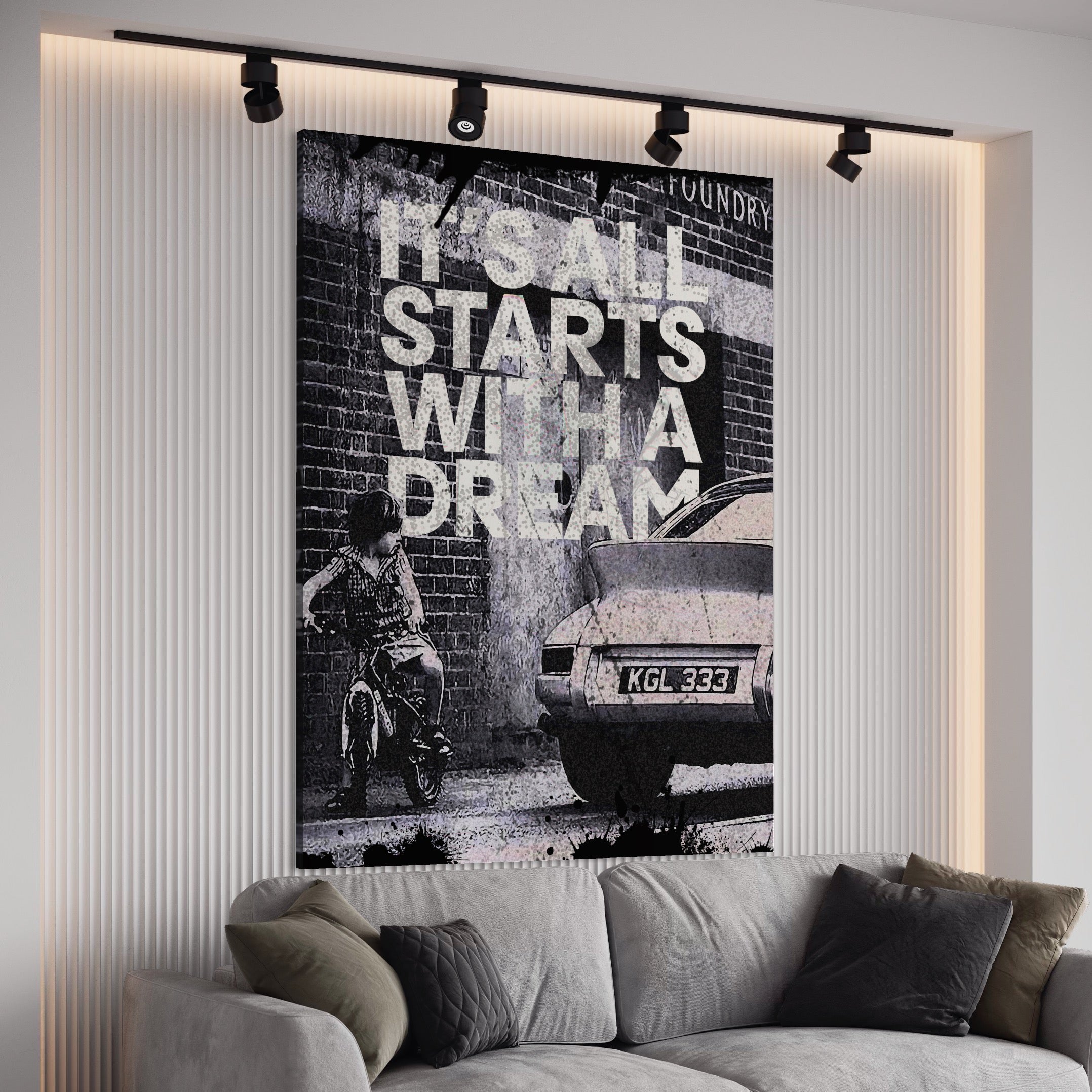 Tablou Canvas Premium LuxCanva® B1021 It's all starts with a dream , Vise, Motivational, Copil, Culori Vibrante