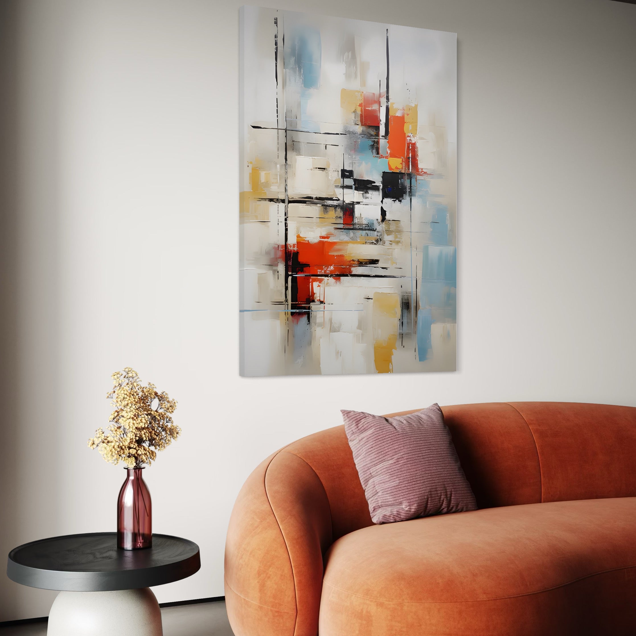 Tablou Canvas Premium LuxCanva® C1240 Lines And Colours Abstract Painting , Relaxare, Living Room, Culori Vibrante