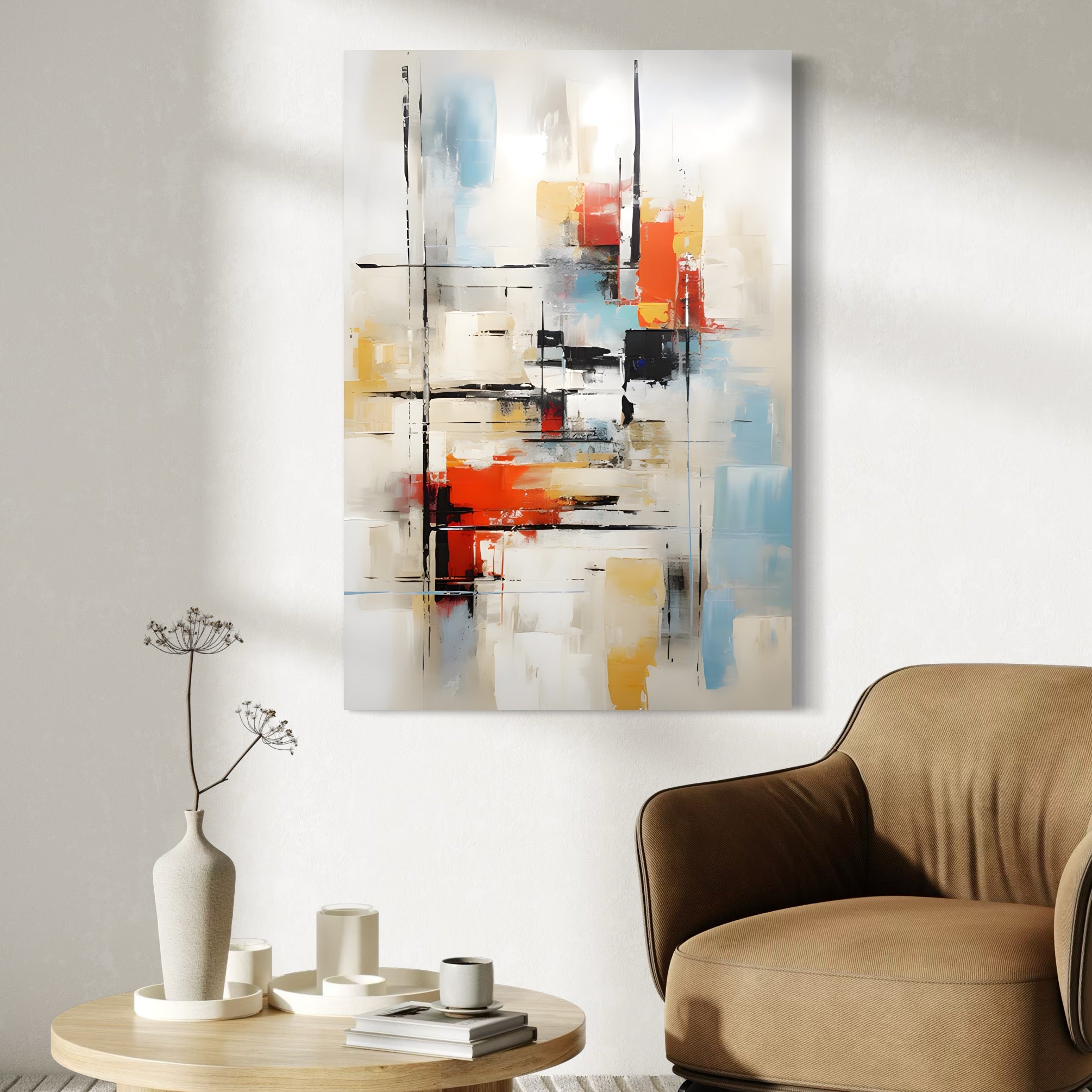 Tablou Canvas Premium LuxCanva® C1240 Lines And Colours Abstract Painting , Relaxare, Living Room, Culori Vibrante