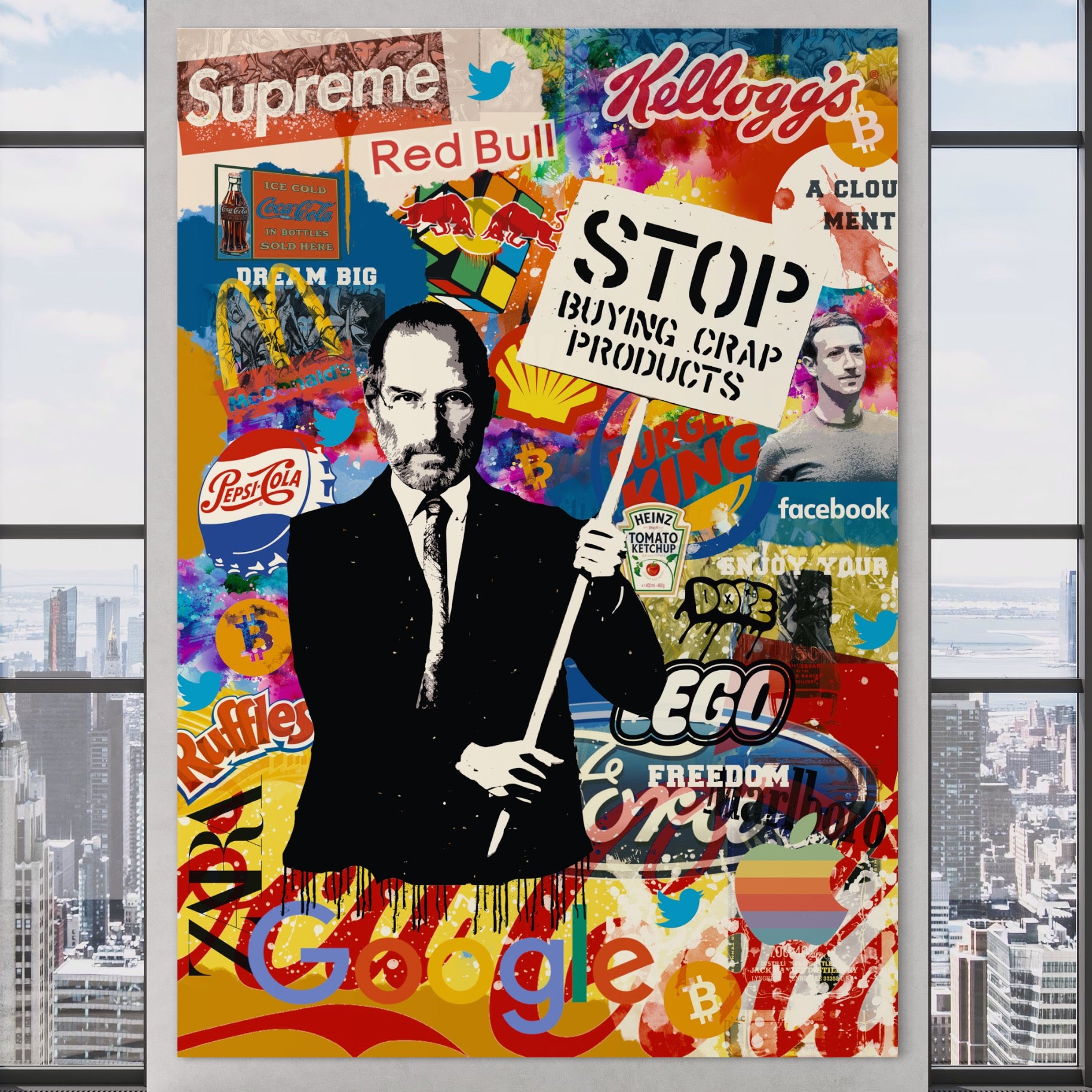 Tablou Canvas Premium LuxCanva® B1015, Steve Jobs , Motivational, Apple, Antreprenor, Geniu, Culori Vibrante