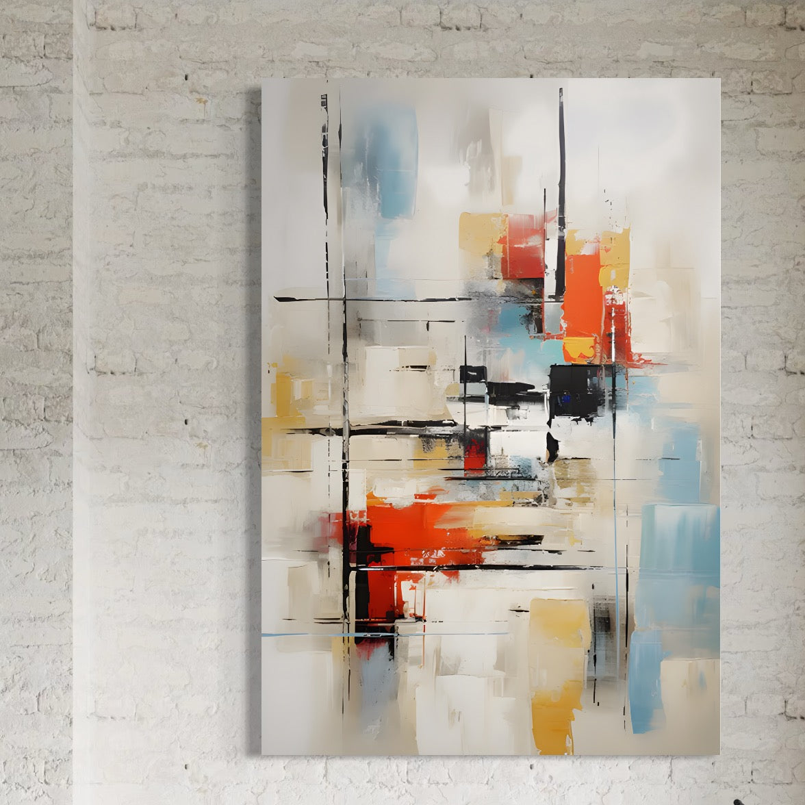 Tablou Canvas Premium LuxCanva® C1240 Lines And Colours Abstract Painting , Relaxare, Living Room, Culori Vibrante