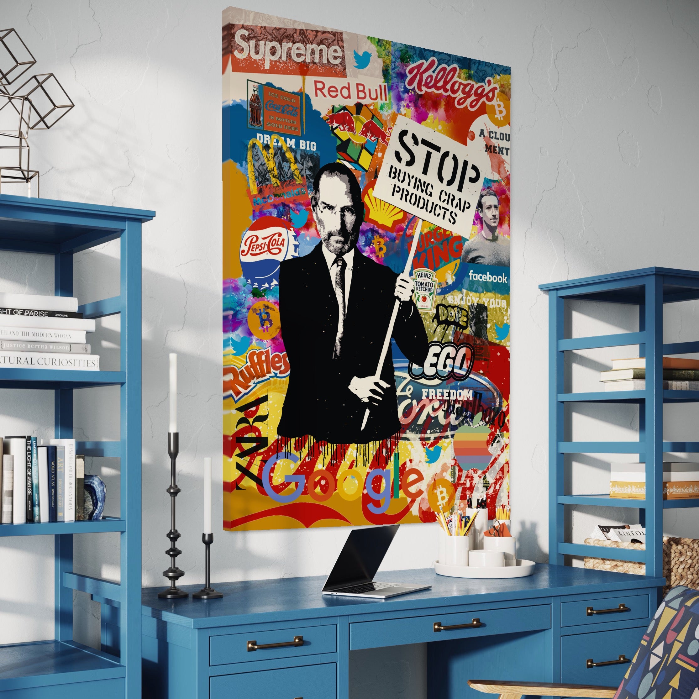 Tablou Canvas Premium LuxCanva® B1015, Steve Jobs , Motivational, Apple, Antreprenor, Geniu, Culori Vibrante
