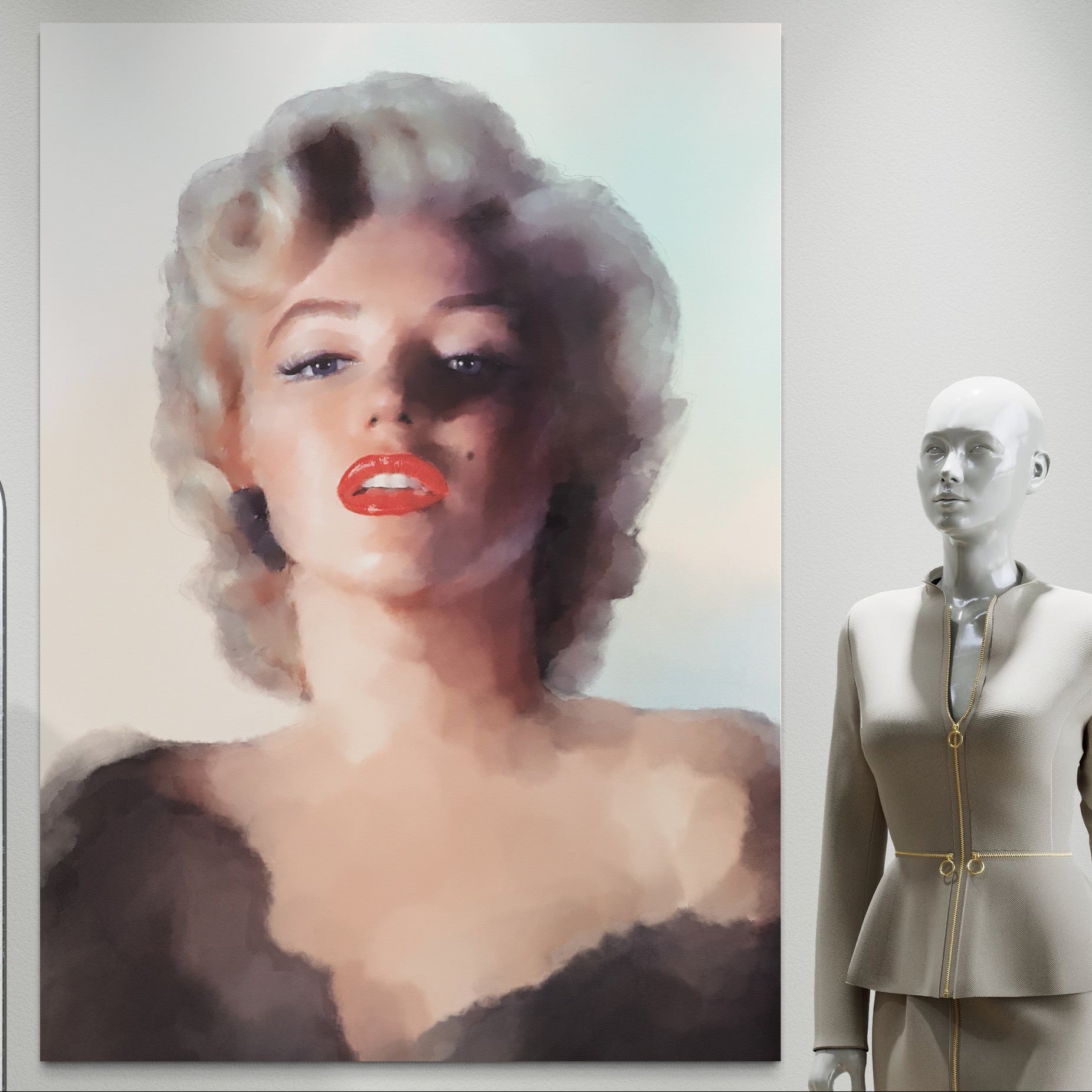Tablou Canvas Premium LuxCanva® A1361, Marilyn Monroe ,  Living, Actrita, Sex Simbol, Diva, Cantareata, Dressing, Culori Vibrante