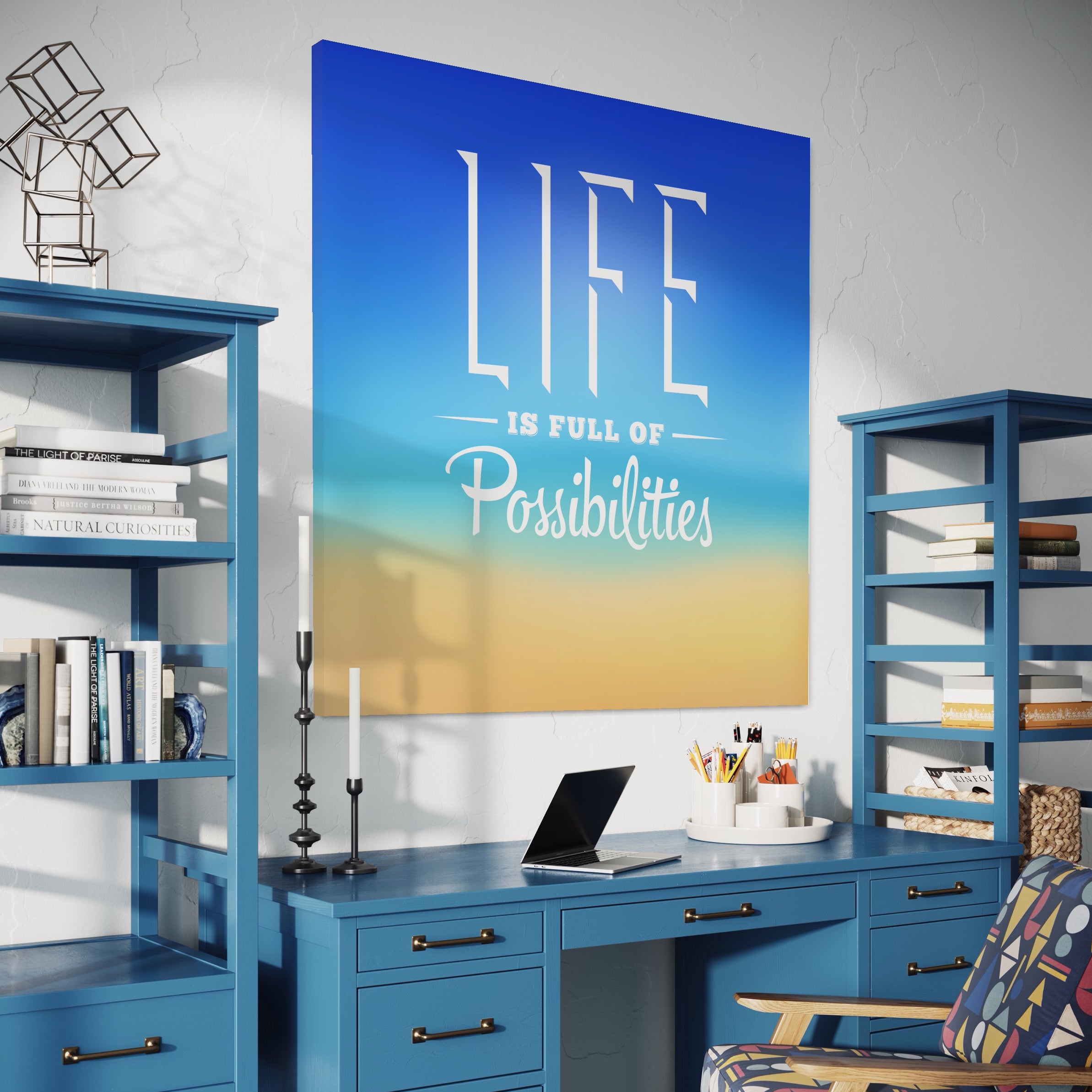 Tablou Canvas Premium LuxCanva® A1360, Possibilities Life , Living, Motivational, Munca, Inspirational, Birou, Culori Vibrante