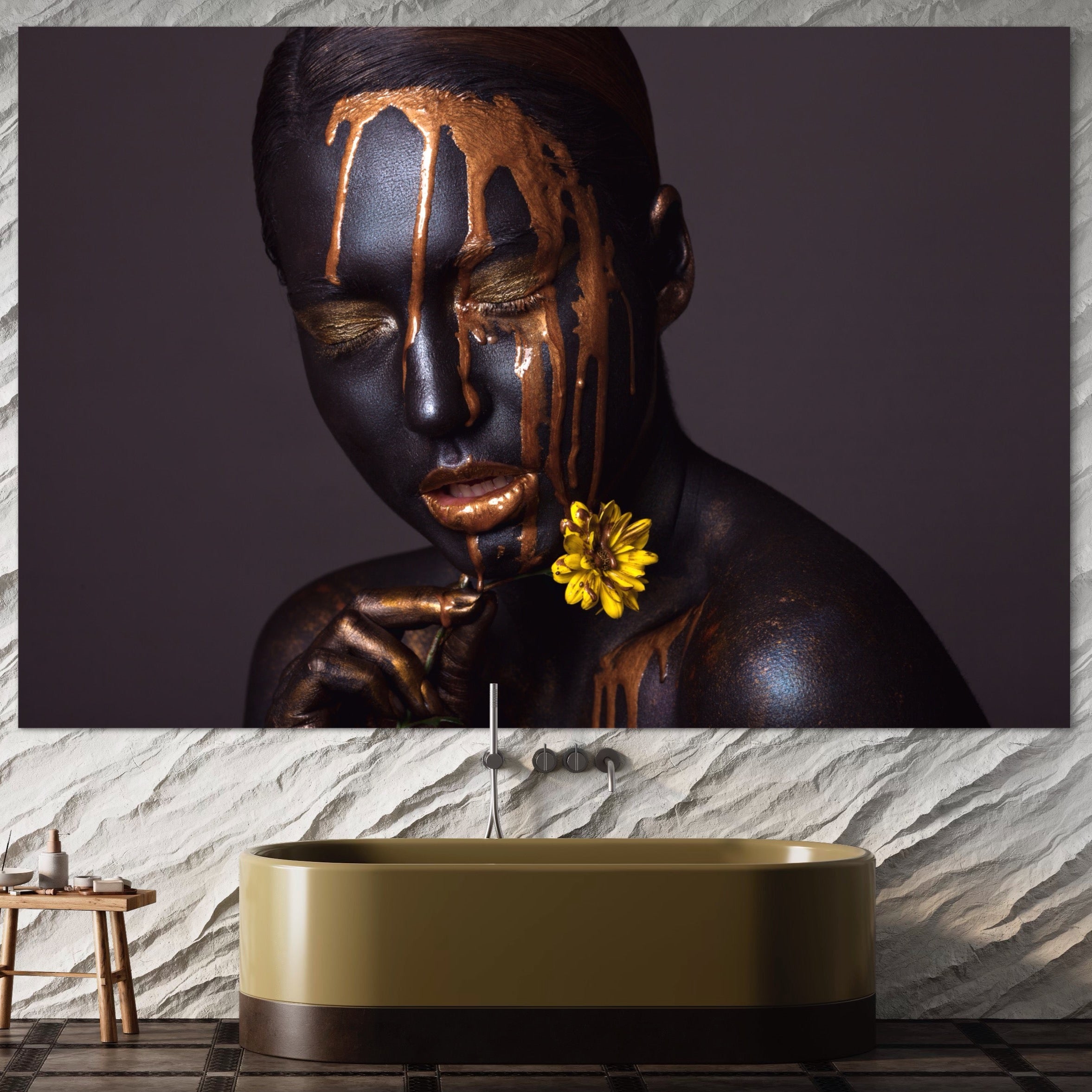 Tablou Canvas Premium LuxCanva® A1359, The Chocolate Girl , Ciocolata, Floare, Dormitor, Femeie, Living, Culori Vibrante