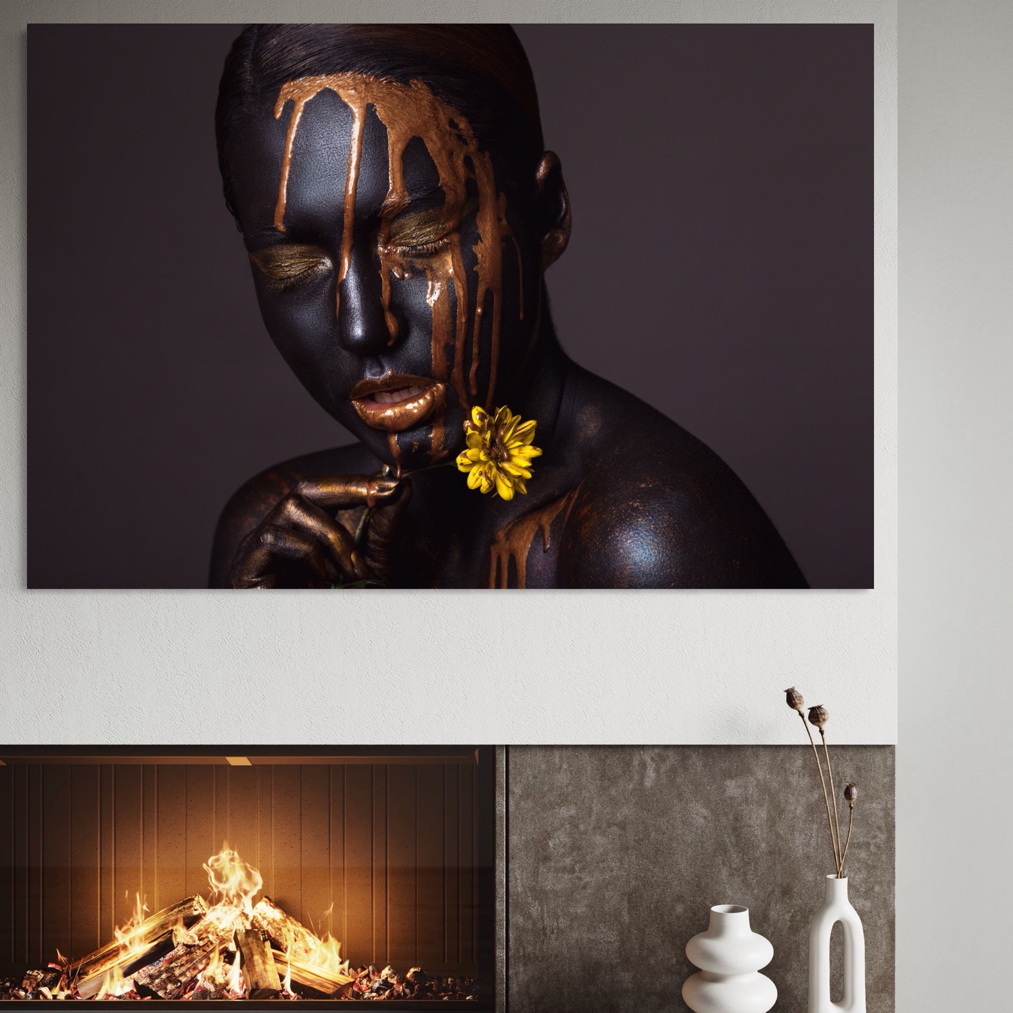 Tablou Canvas Premium LuxCanva® A1359, The Chocolate Girl , Ciocolata, Floare, Dormitor, Femeie, Living, Culori Vibrante