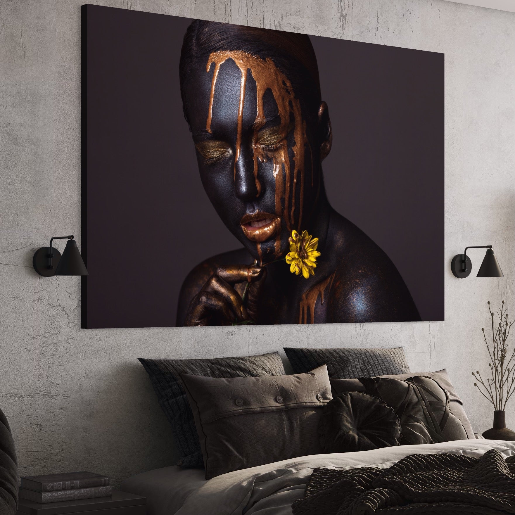 Tablou Canvas Premium LuxCanva® A1359, The Chocolate Girl , Ciocolata, Floare, Dormitor, Femeie, Living, Culori Vibrante