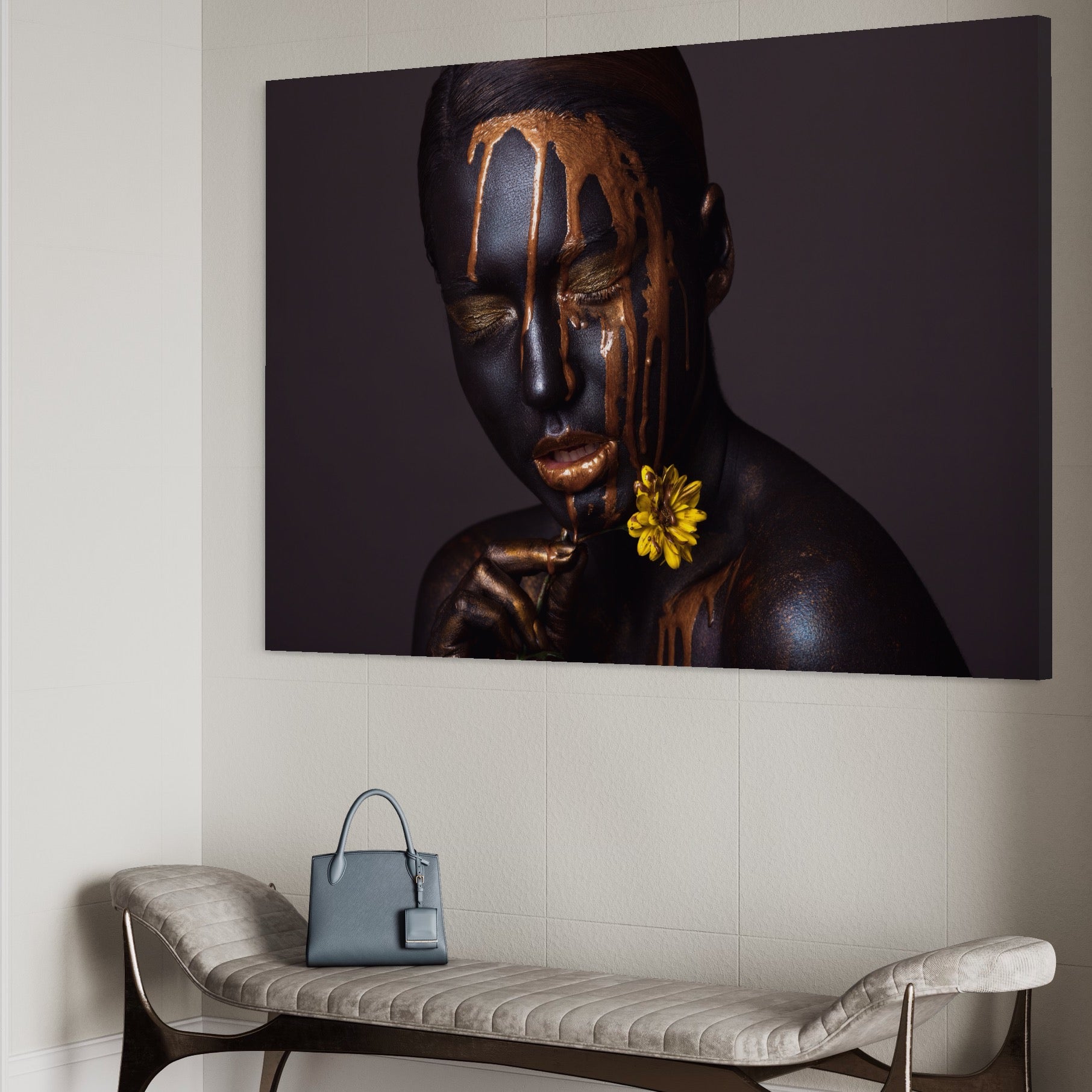 Tablou Canvas Premium LuxCanva® A1359, The Chocolate Girl , Ciocolata, Floare, Dormitor, Femeie, Living, Culori Vibrante