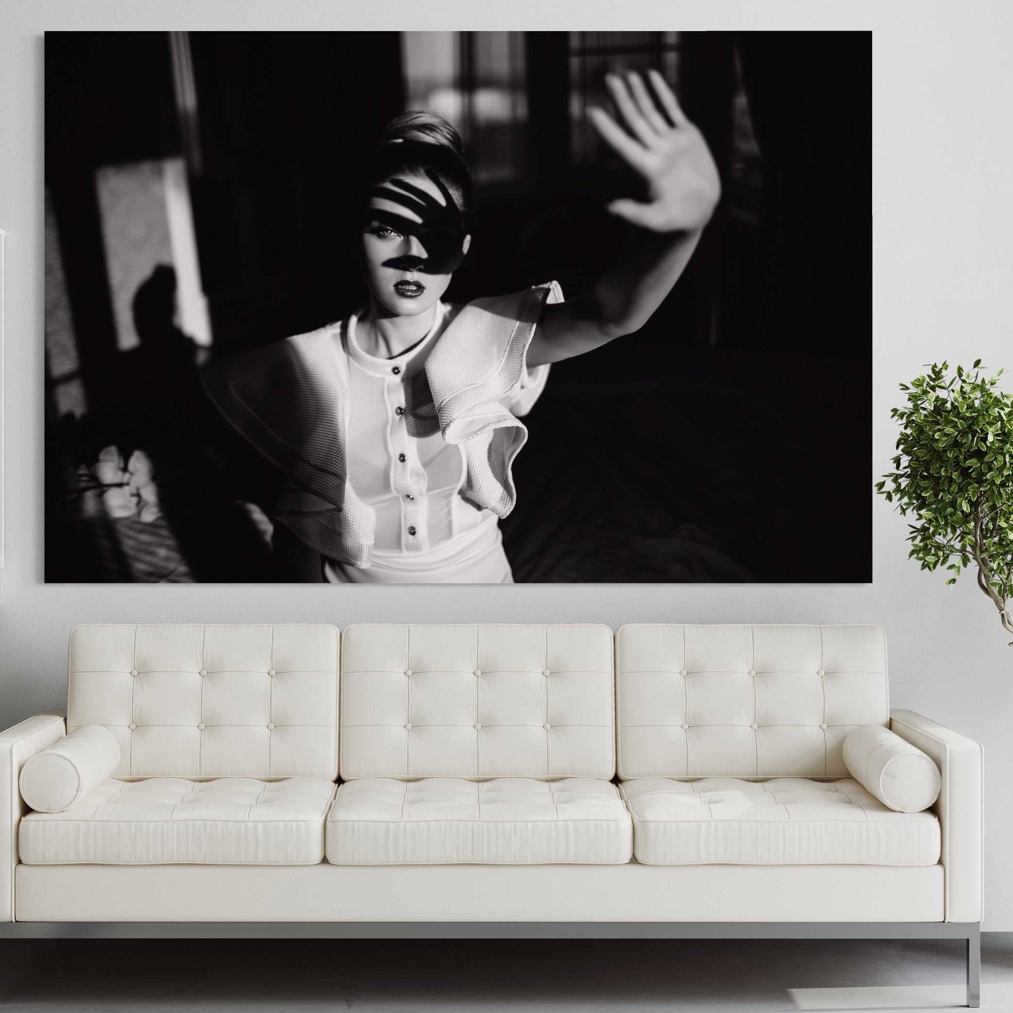 Tablou Canvas Premium LuxCanva® A1358, Elegant Lady , Frumusete, Dormitor, Femeie, Living, Alb-Negru