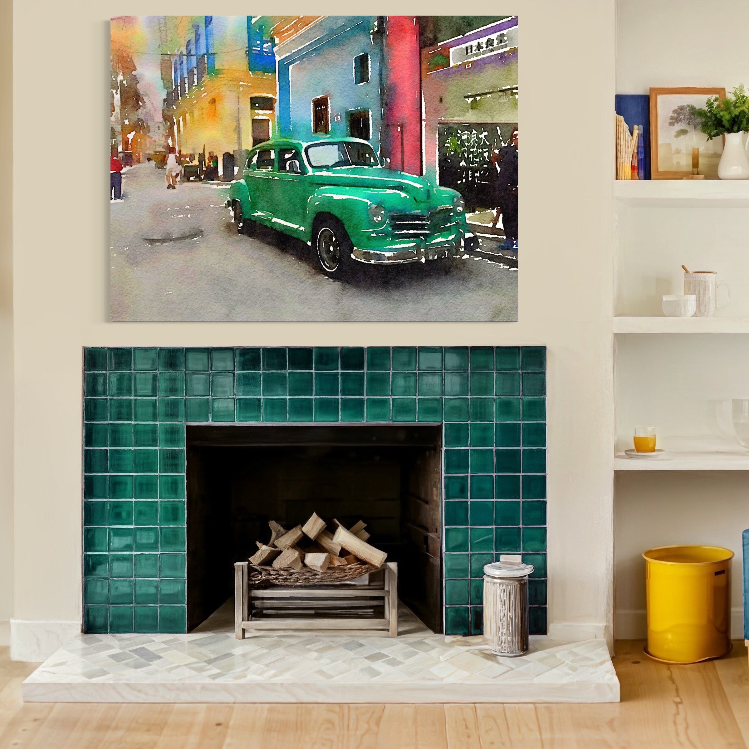 Tablou Canvas Premium LuxCanva® C1003, Old Car , Living, Strada, Vacanta, Masina, Camera Copil, Culori Vibrante