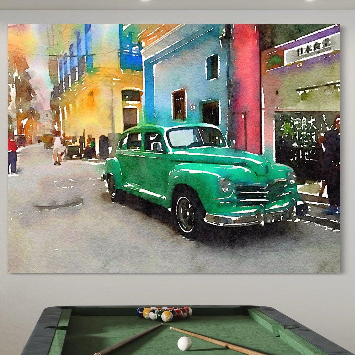 Tablou Canvas Premium LuxCanva® C1003, Old Car , Living, Strada, Vacanta, Masina, Camera Copil, Culori Vibrante