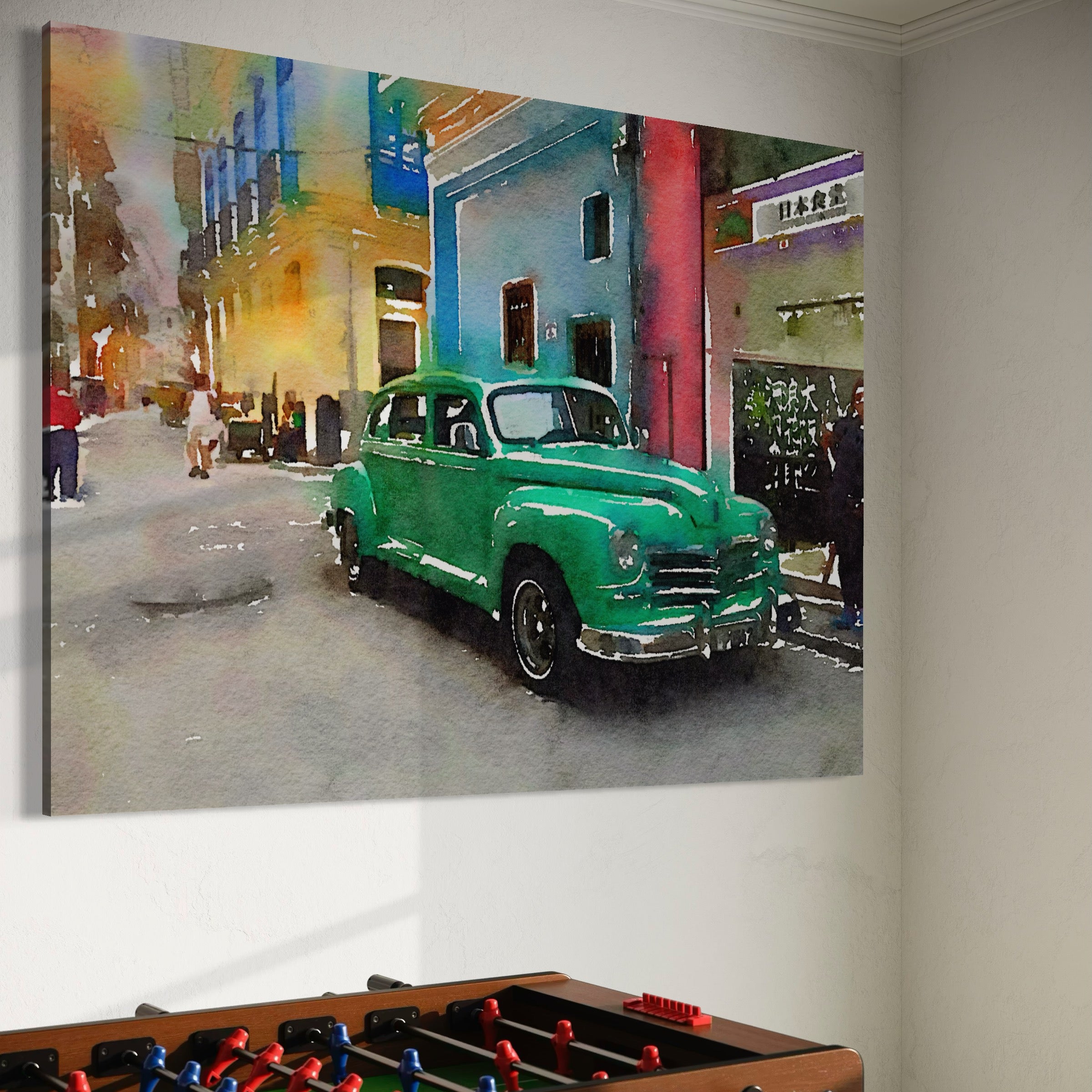 Tablou Canvas Premium LuxCanva® C1003, Old Car , Living, Strada, Vacanta, Masina, Camera Copil, Culori Vibrante