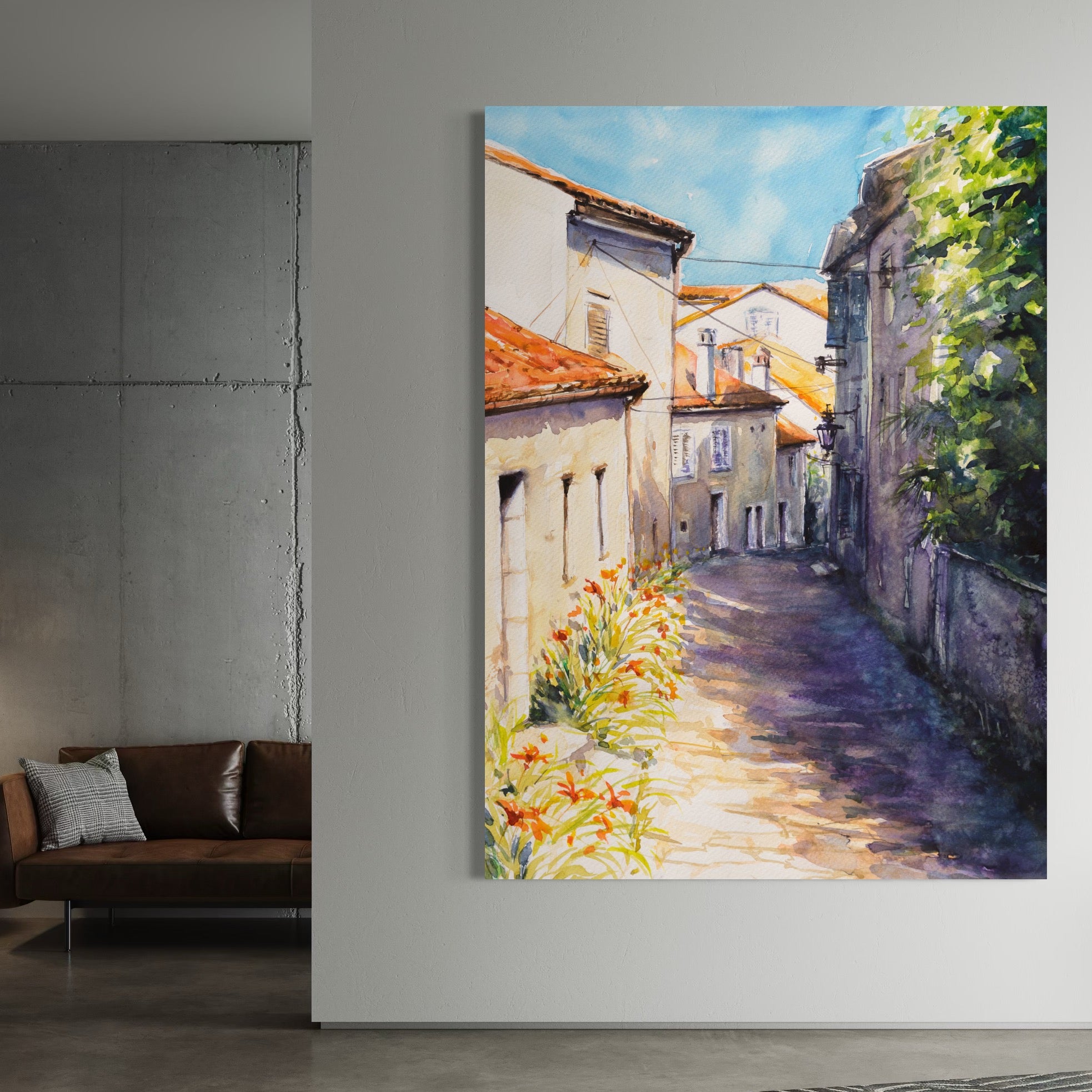 Tablou Canvas Premium LuxCanva® C1004 Alee Insorita , Living, Strada, Vacanta, Excursie, Culori Vibrante