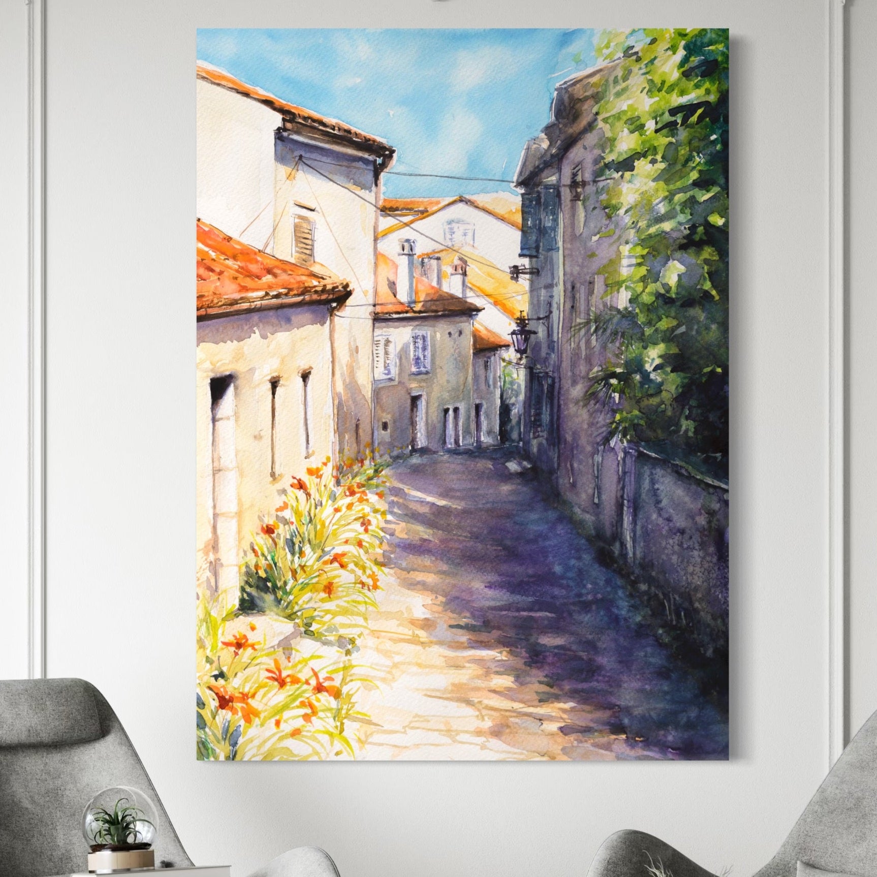 Tablou Canvas Premium LuxCanva® C1004 Alee Insorita , Living, Strada, Vacanta, Excursie, Culori Vibrante