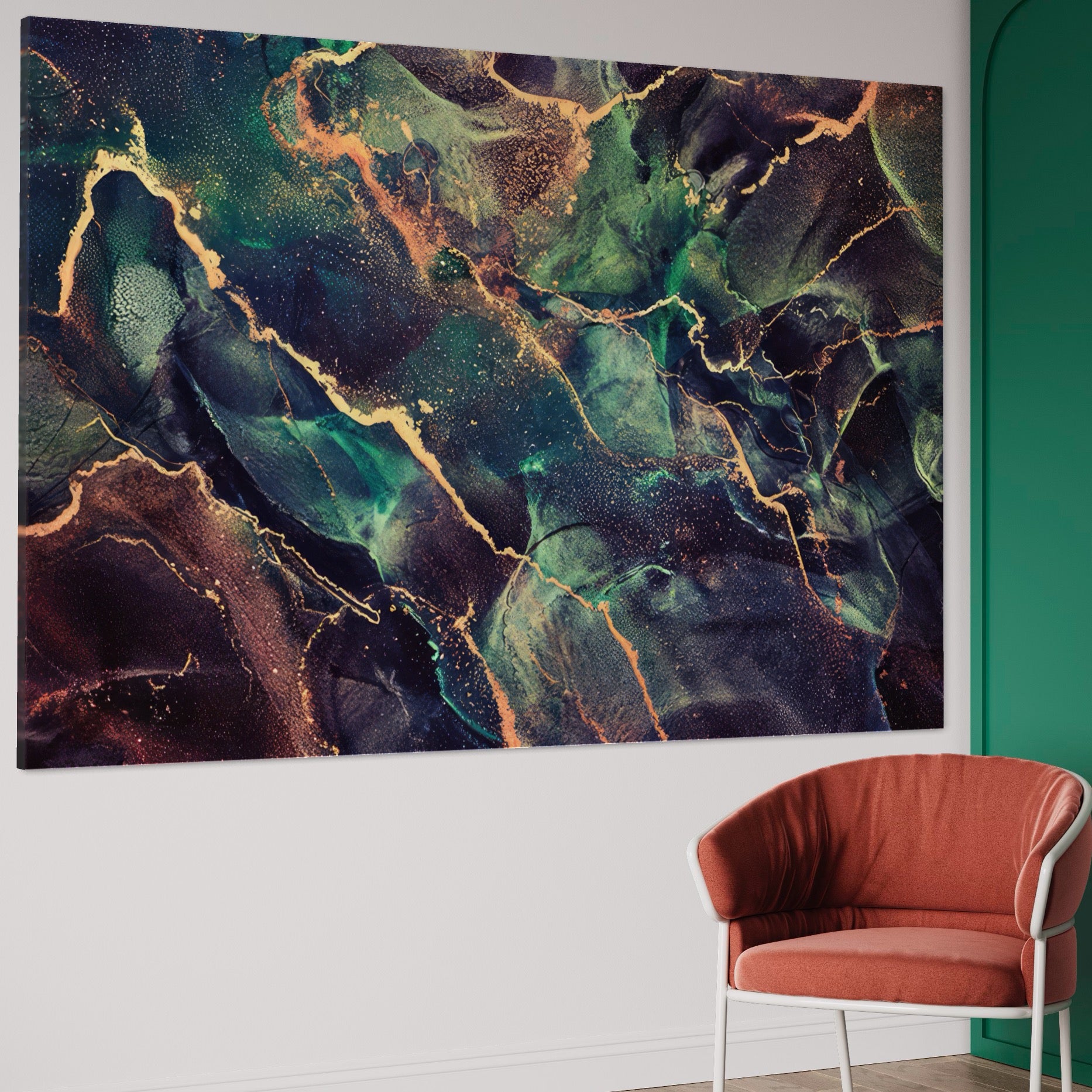 Tablou Canvas Premium LuxCanva® A1355, Abstract Dream , Dormitor, Natural Pigment, Luxury Art, Living, Culori Vibrante