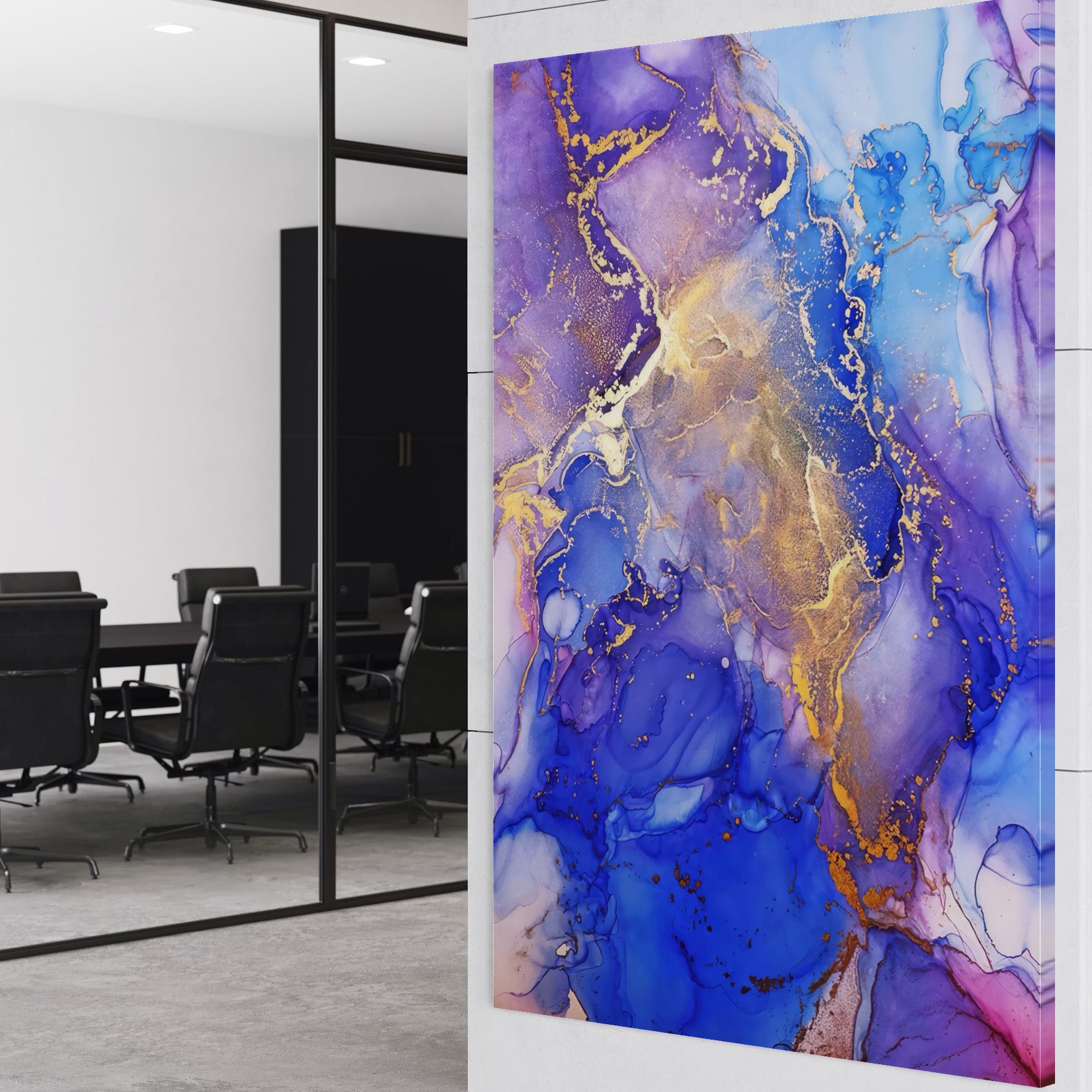 Tablou Canvas Premium LuxCanva® A1352, Purple And Blue Marble , Living, Decorativ, Abstract, Colorat, Studio, Culori Vibrante