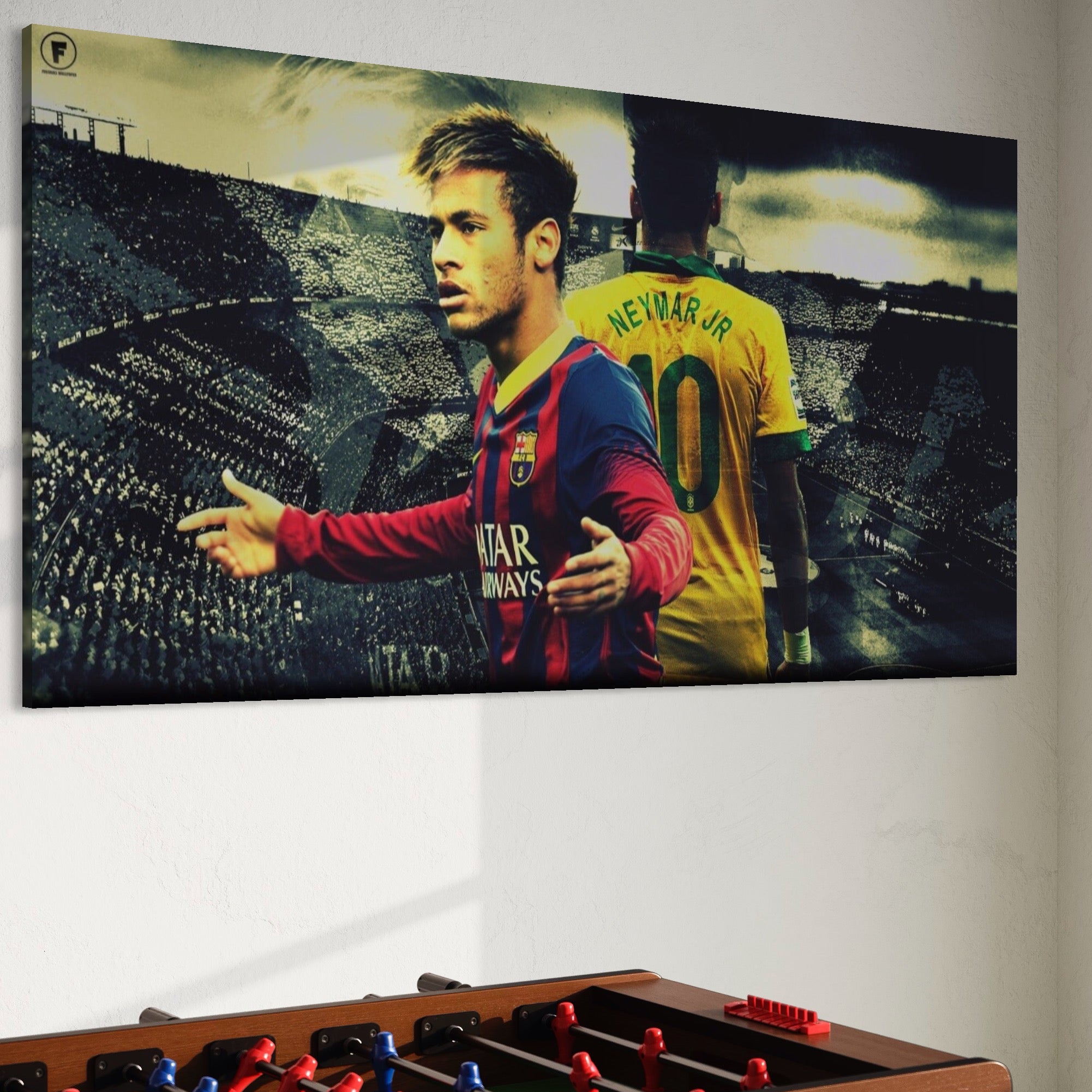 Tablou Canvas Premium LuxCanva® A1346, Neymar Jr , Silva Júnior Santos, Fotbalist, Mijlocas, Brazilia, Game Room, Culori Vibrante