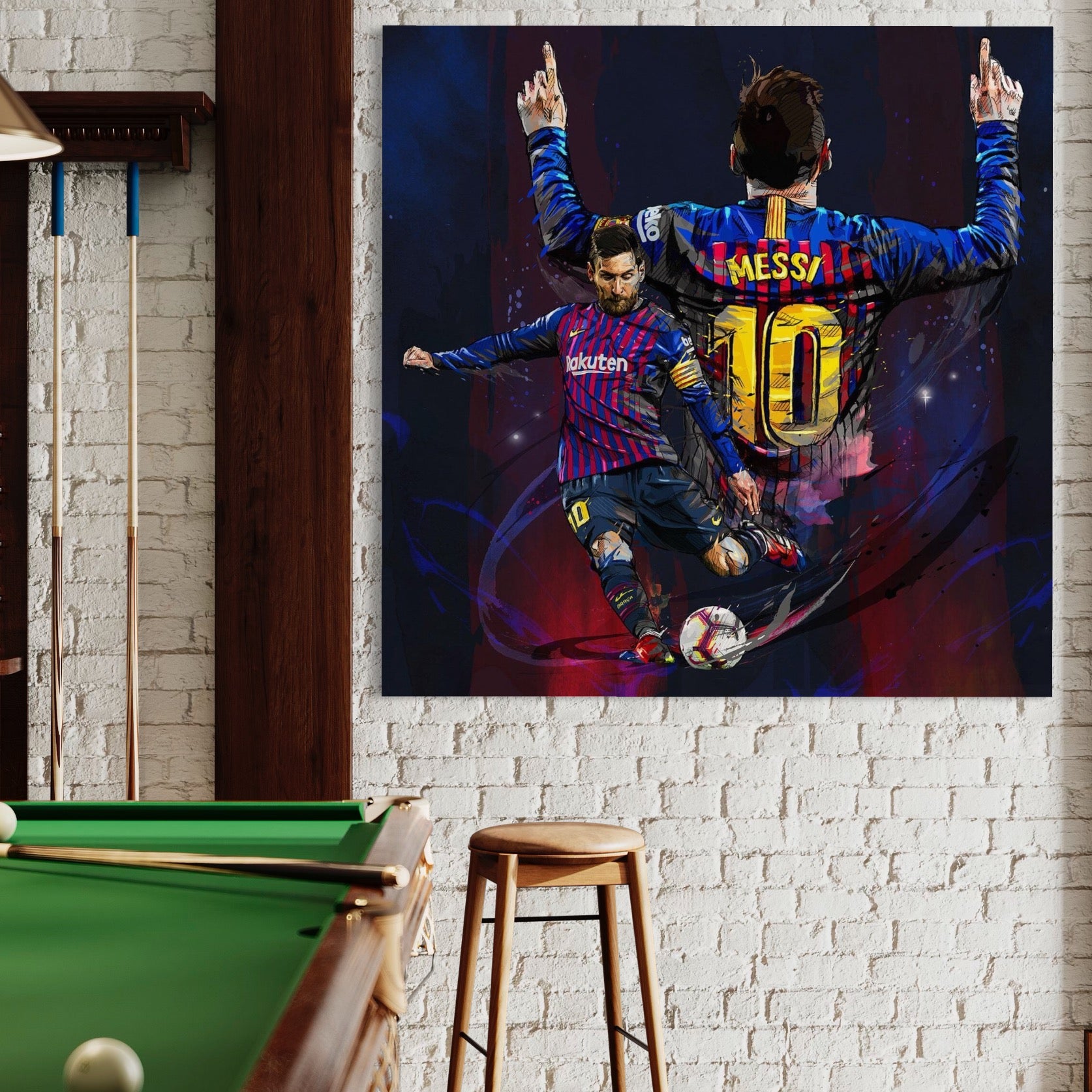 Tablou Canvas Premium LuxCanva® A1345, Lionel Messi ,  Balon De Aur, Fotbalist, Legenda, Game Room, Culori Vibrante
