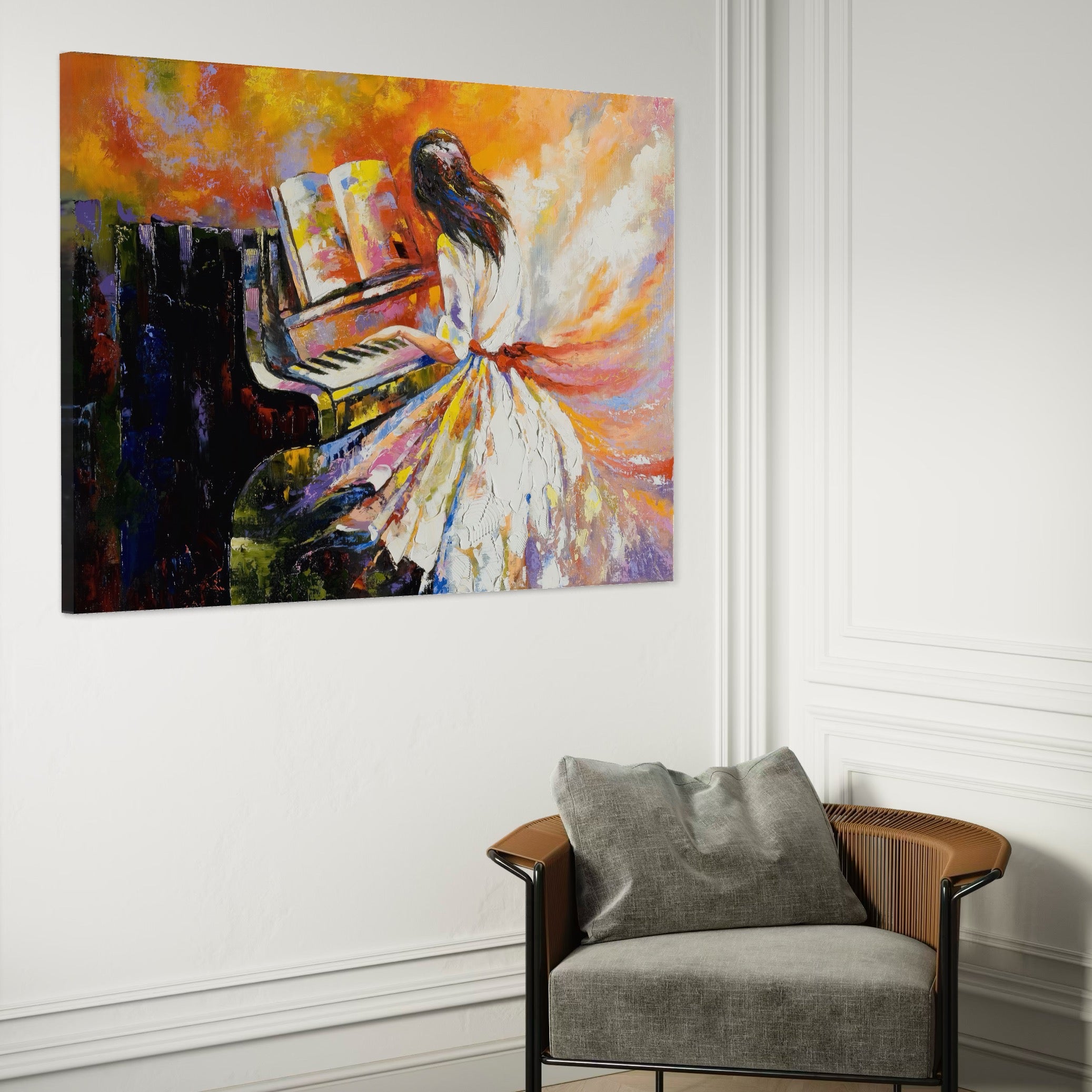 Tablou Canvas Premium LuxCanva® C1008, Concert Pian , Living, Camera Copilului, Relaxare, Culori Vibrante