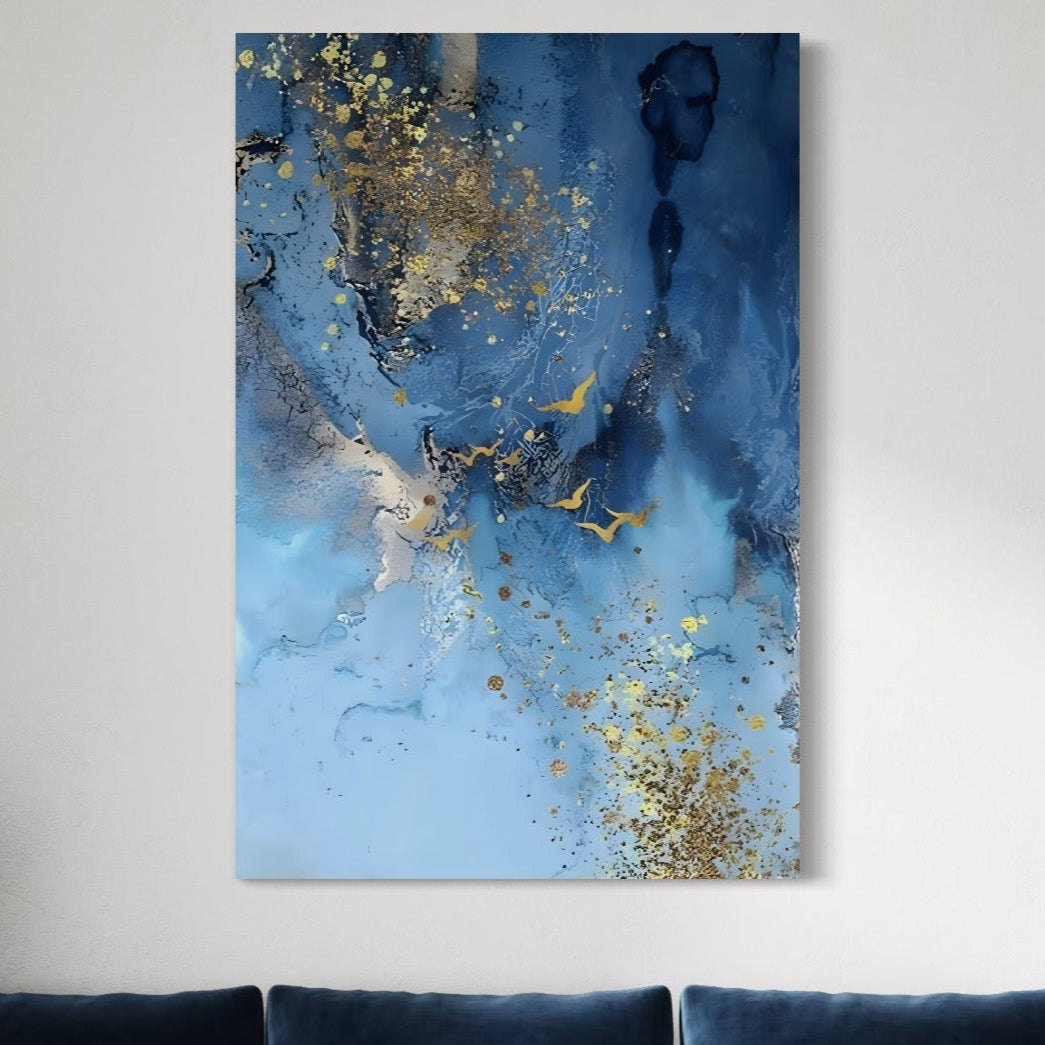 Tablou Canvas Premium LuxCanva® C1014, Pasari Pe Cer , Abstract, Culori, Living, Dormitor, Birou, Relaxare, Culori Vibrante