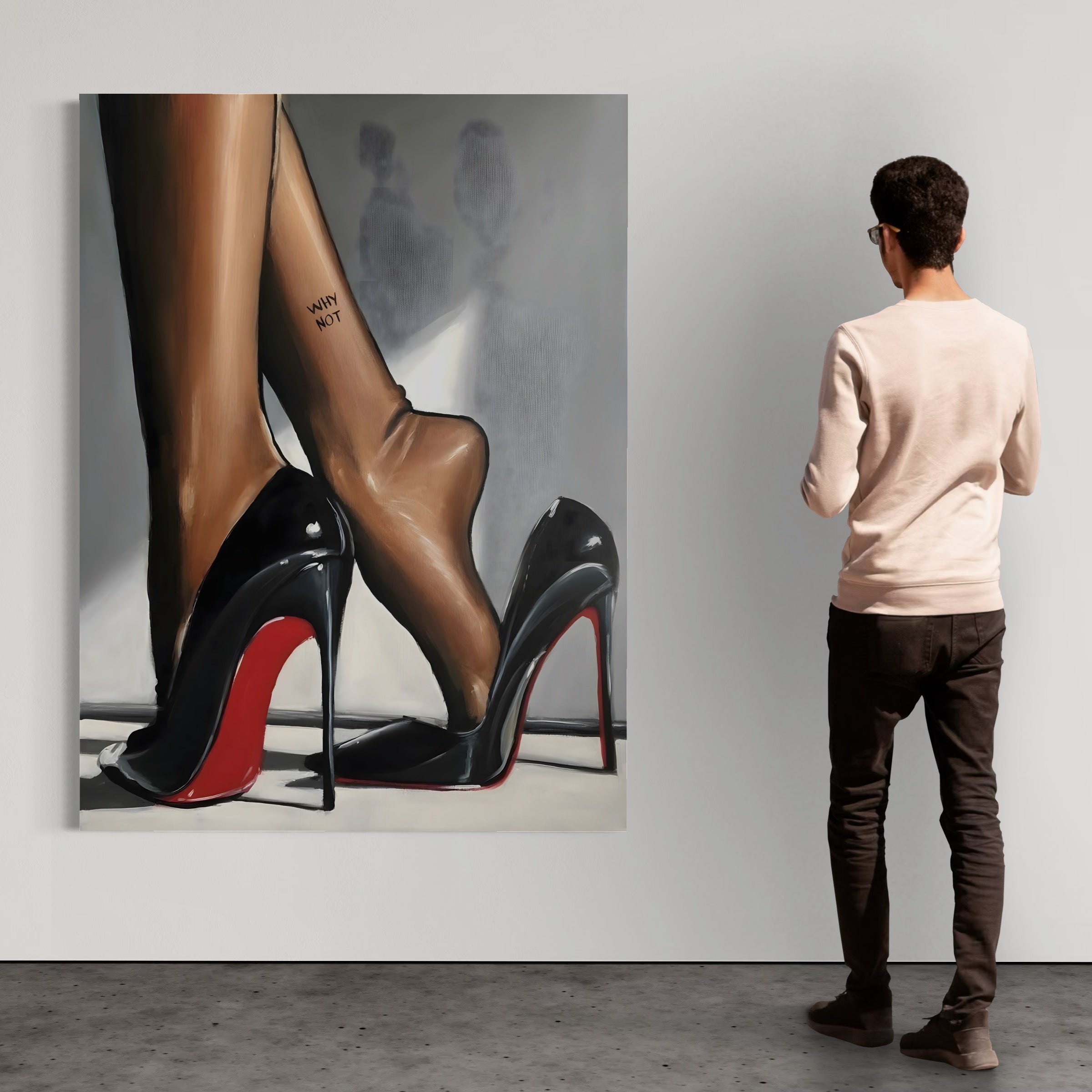 Tablou Canvas Premium LuxCanva® C1015, Pantofi Cu Toc Cui , Pantofi, Culori, Mesaj, Living, Dormitor, Birou, Relaxare, Culori Vibrante