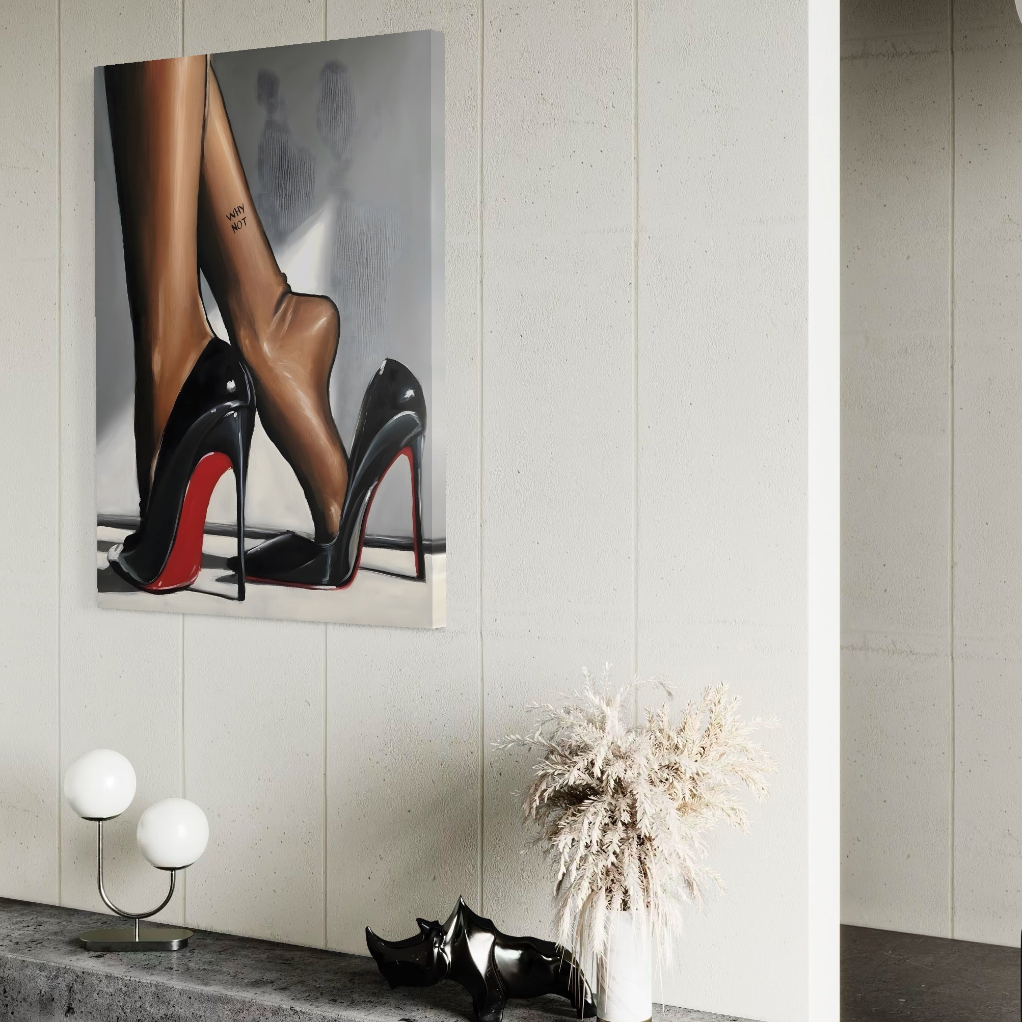 Tablou Canvas Premium LuxCanva® C1015, Pantofi Cu Toc Cui , Pantofi, Culori, Mesaj, Living, Dormitor, Birou, Relaxare, Culori Vibrante