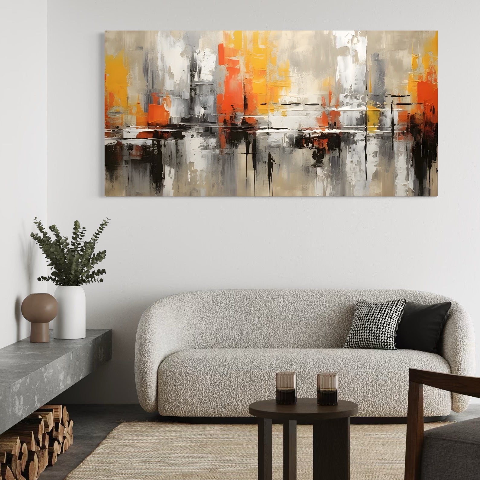 Tablou Canvas Premium LuxCanva® A1623, Imbratisare Abstracta , Living, Decorativ, Cromatic, Compozitie, Dormitor, Culori Vibrante