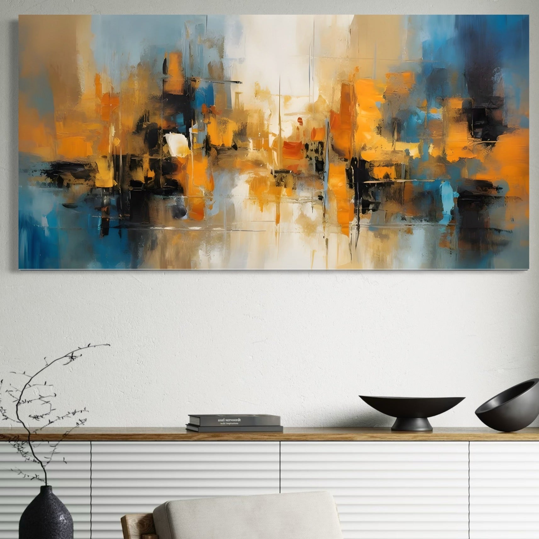 Tablou Canvas Premium LuxCanva® A1624, Reflexie Colorata , Room, Decorativ, Cromatic, Contrast, Abstract, Dormitor, Culori Vibrante