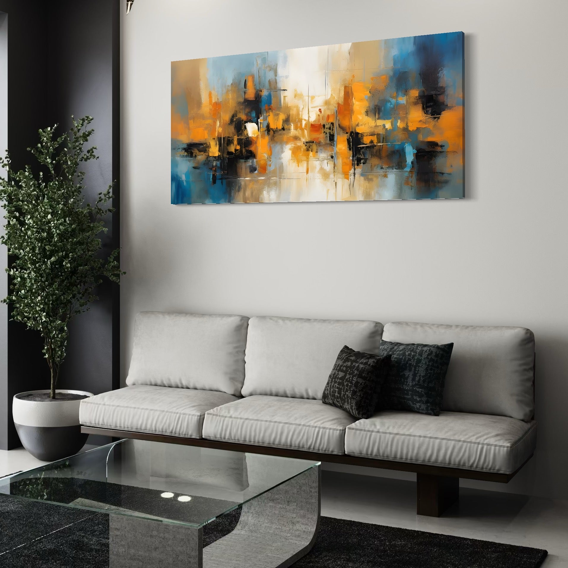 Tablou Canvas Premium LuxCanva® A1624, Reflexie Colorata , Room, Decorativ, Cromatic, Contrast, Abstract, Dormitor, Culori Vibrante