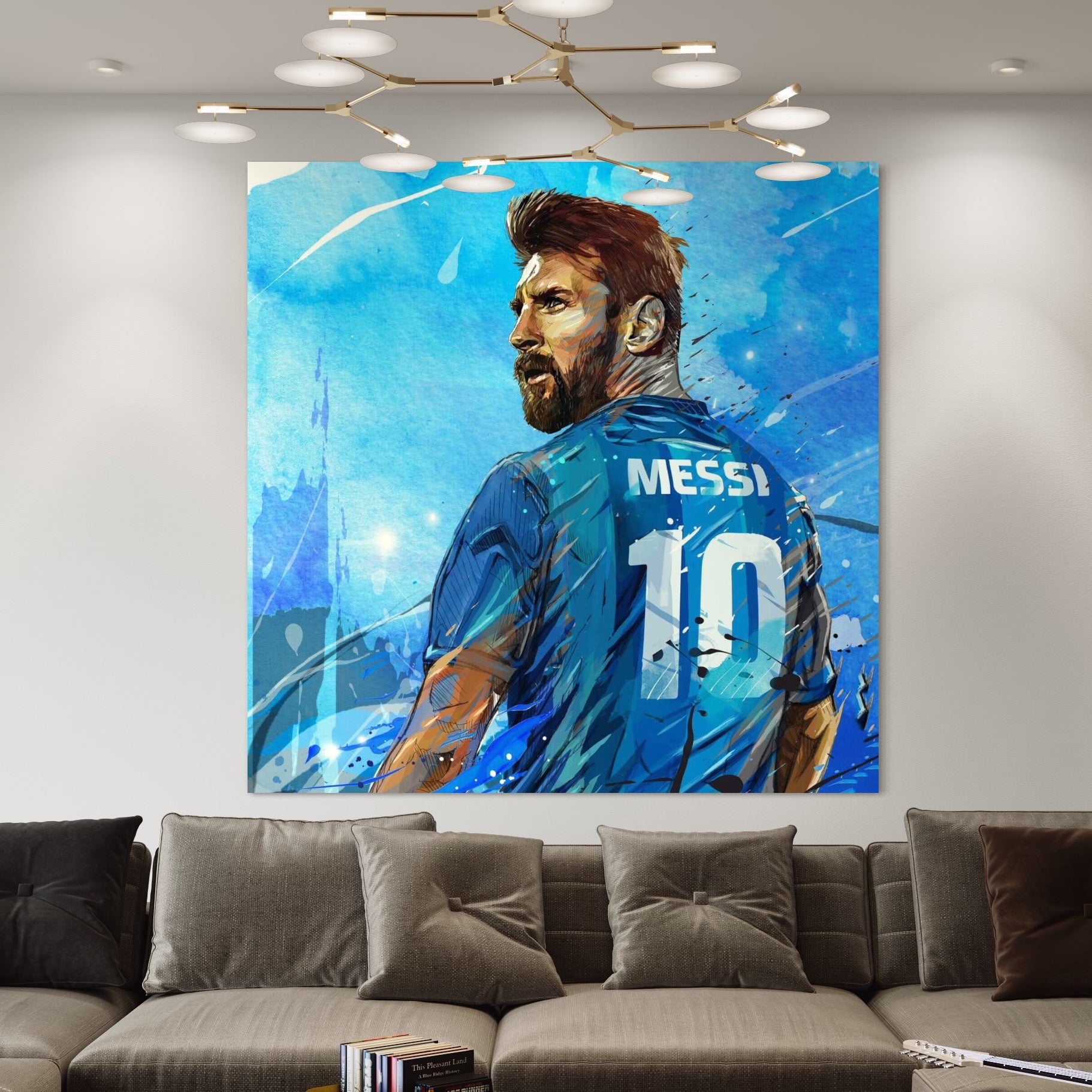 Tablou Canvas Premium LuxCanva® A1320, Lionel Andrés Messi , Living, Echipa, Fotbal, FC Barcelona, Balon De Aur, Culori Vibrante
