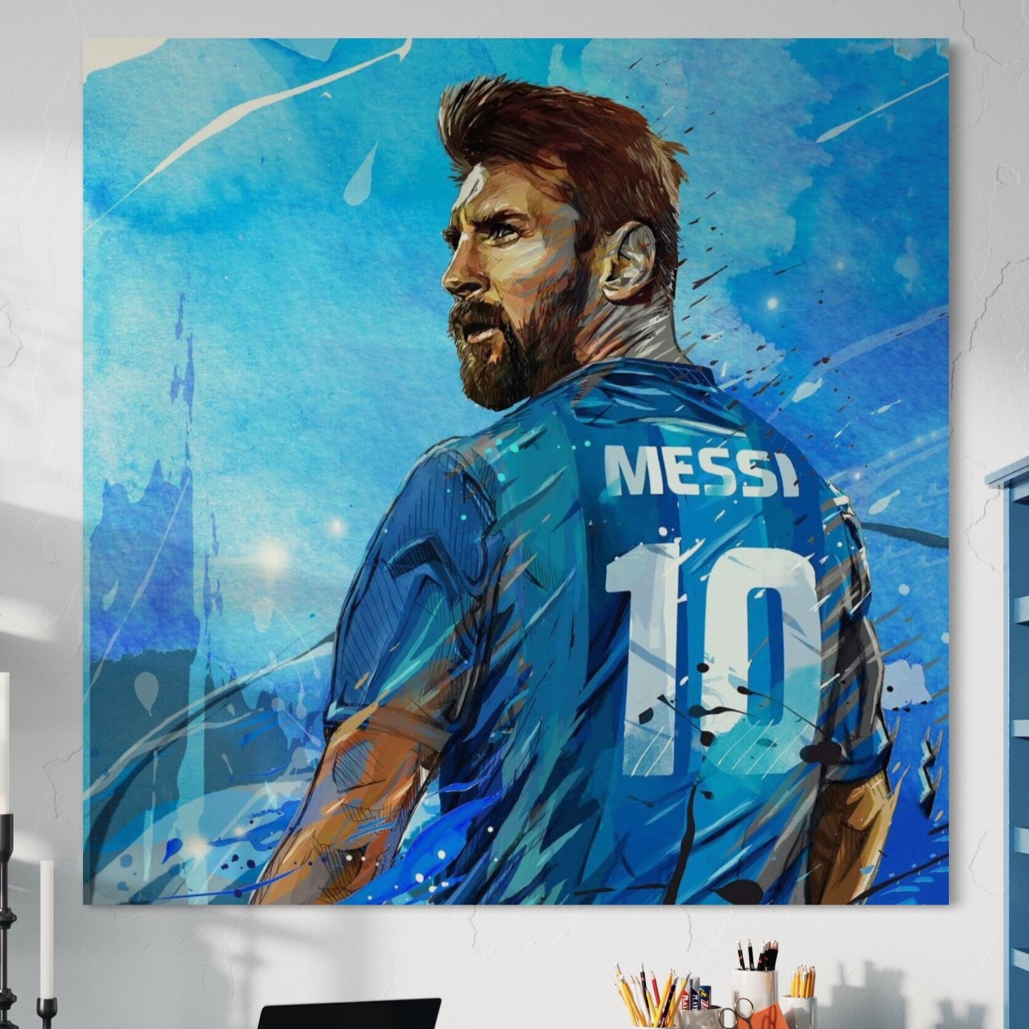 Tablou Canvas Premium LuxCanva® A1320, Lionel Andrés Messi , Living, Echipa, Fotbal, FC Barcelona, Balon De Aur, Culori Vibrante