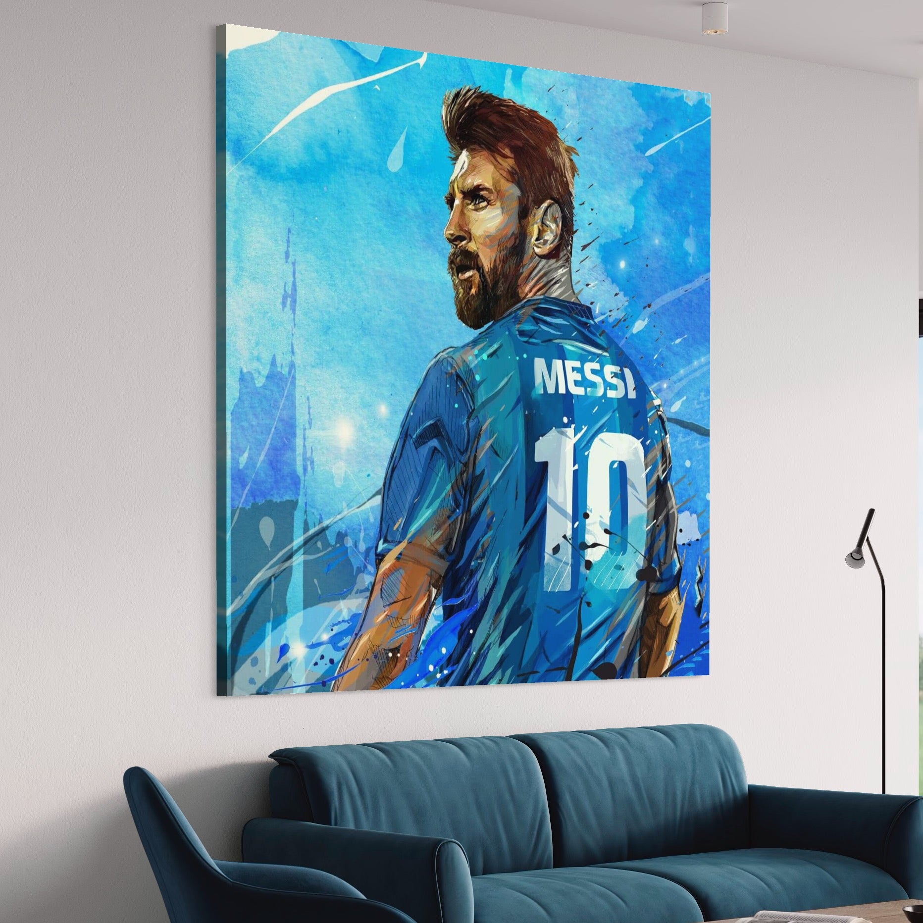 Tablou Canvas Premium LuxCanva® A1320, Lionel Andrés Messi , Living, Echipa, Fotbal, FC Barcelona, Balon De Aur, Culori Vibrante