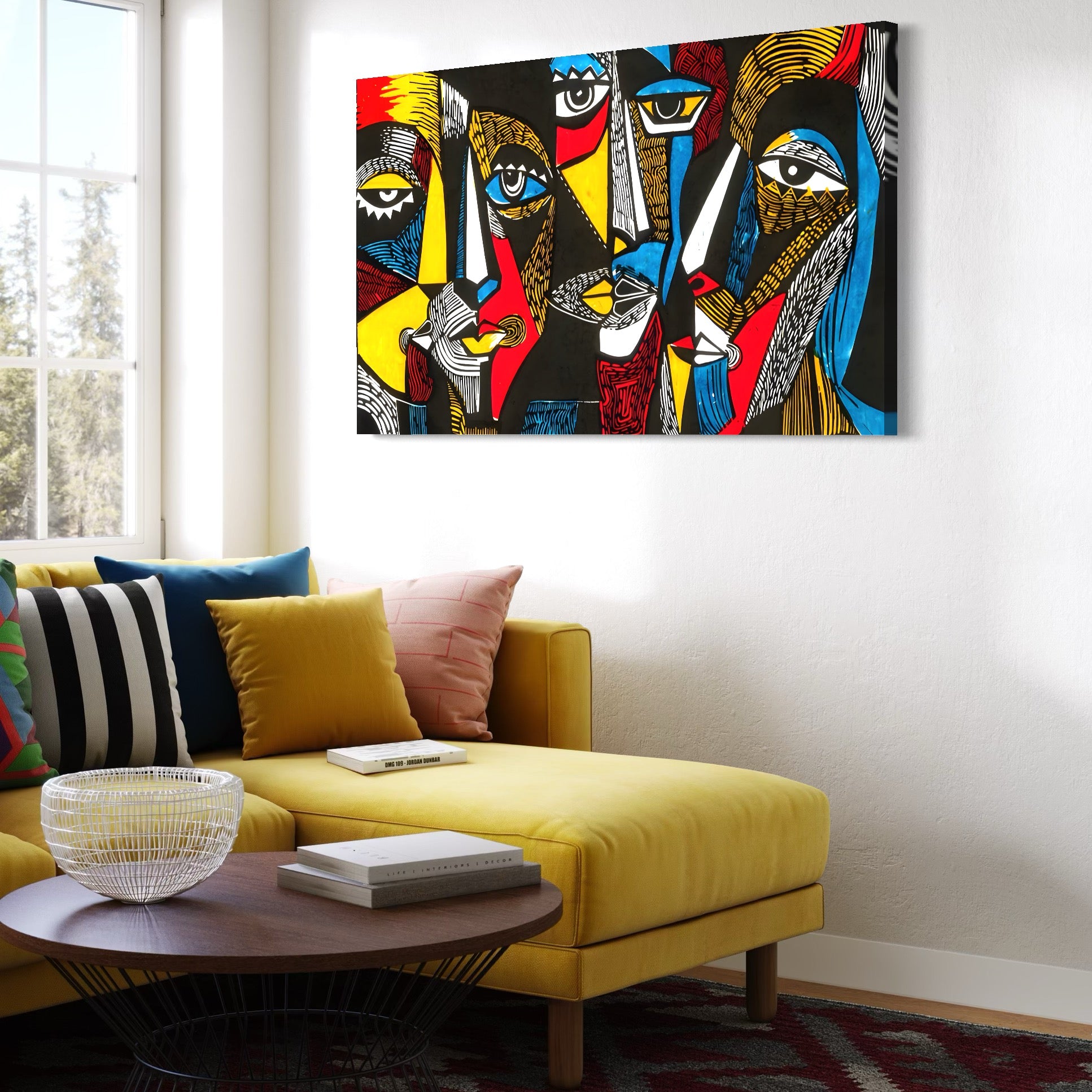 Tablou Canvas Premium LuxCanva® A1638, Dual View ,  Room, Abstract, Fete Colorate, Dormitor, Culori Vibrante