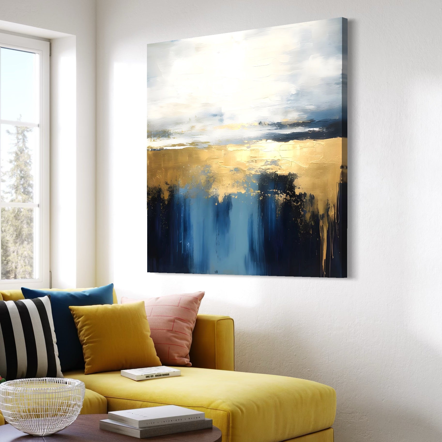 Tablou Canvas Premium LuxCanva® A1637, Adancul Marii ,  Room, Abstract, Plaja, Dormitor, Culori Vibrante