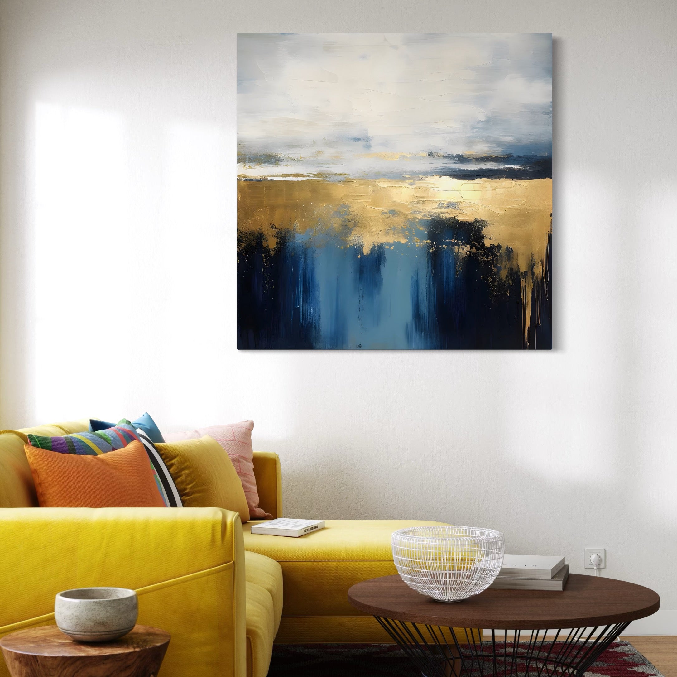 Tablou Canvas Premium LuxCanva® A1637, Adancul Marii ,  Room, Abstract, Plaja, Dormitor, Culori Vibrante