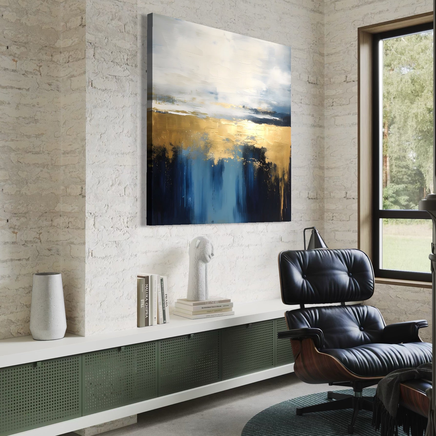 Tablou Canvas Premium LuxCanva® A1637, Adancul Marii ,  Room, Abstract, Plaja, Dormitor, Culori Vibrante